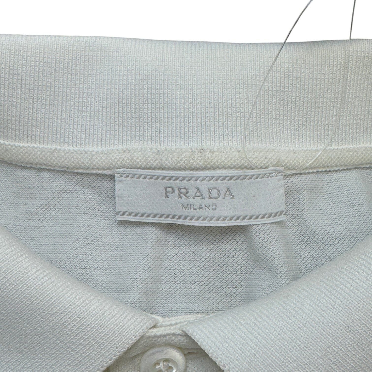 Men's Triangle Logo Polo Shirt White Size XL