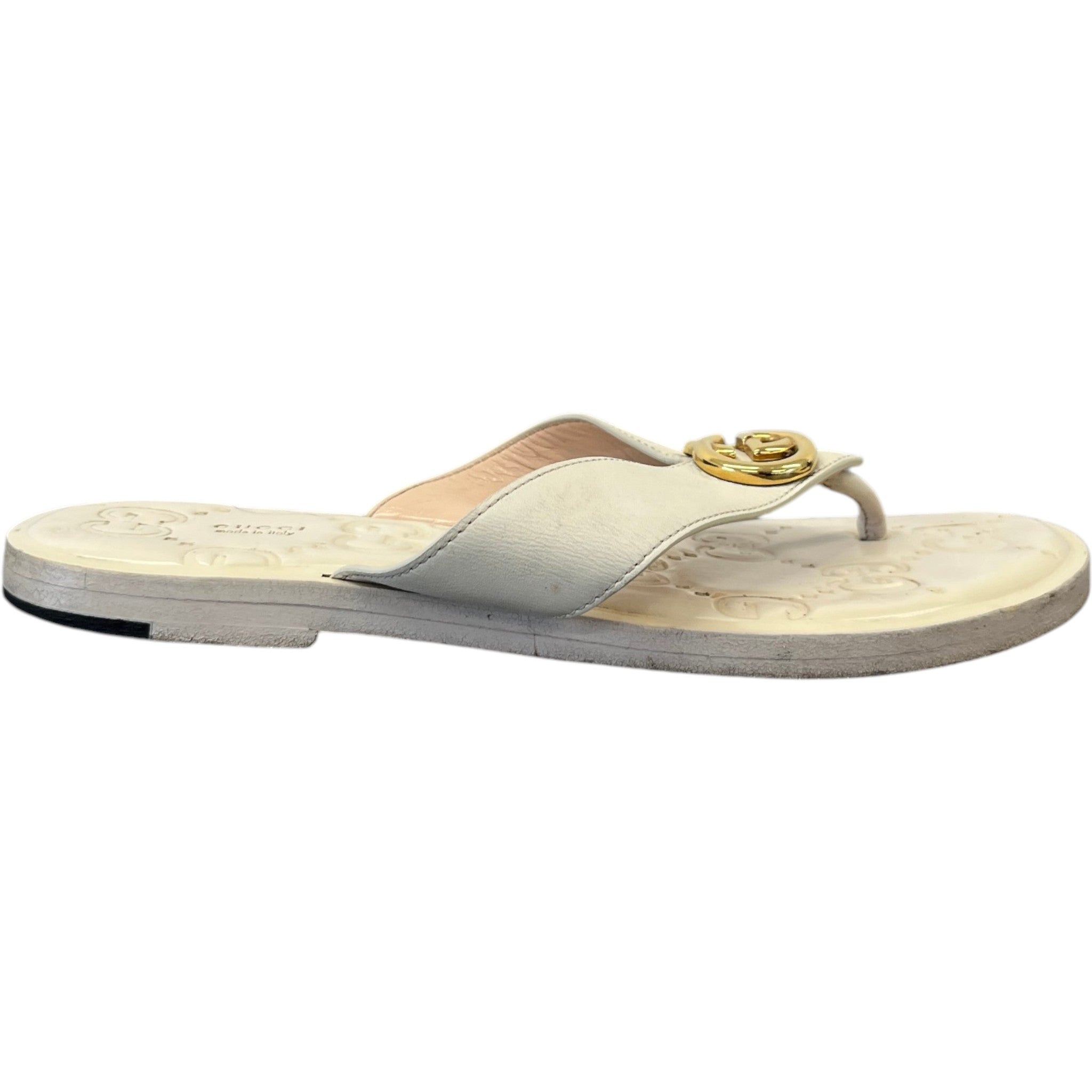 Women's Interlocking G Sandals Cream Size EU 37.5 / UK 4.5