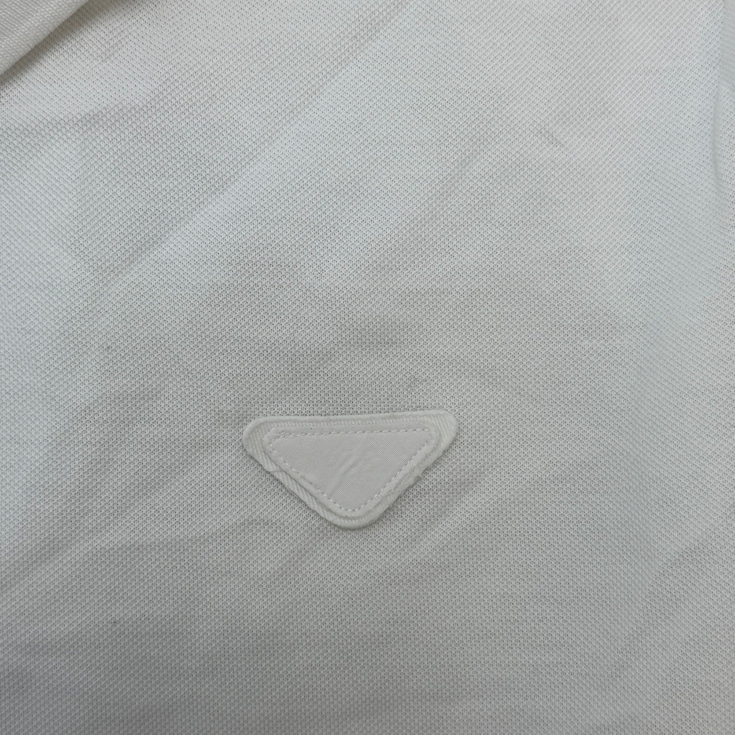 Men's Triangle Logo Polo Shirt White Size XL
