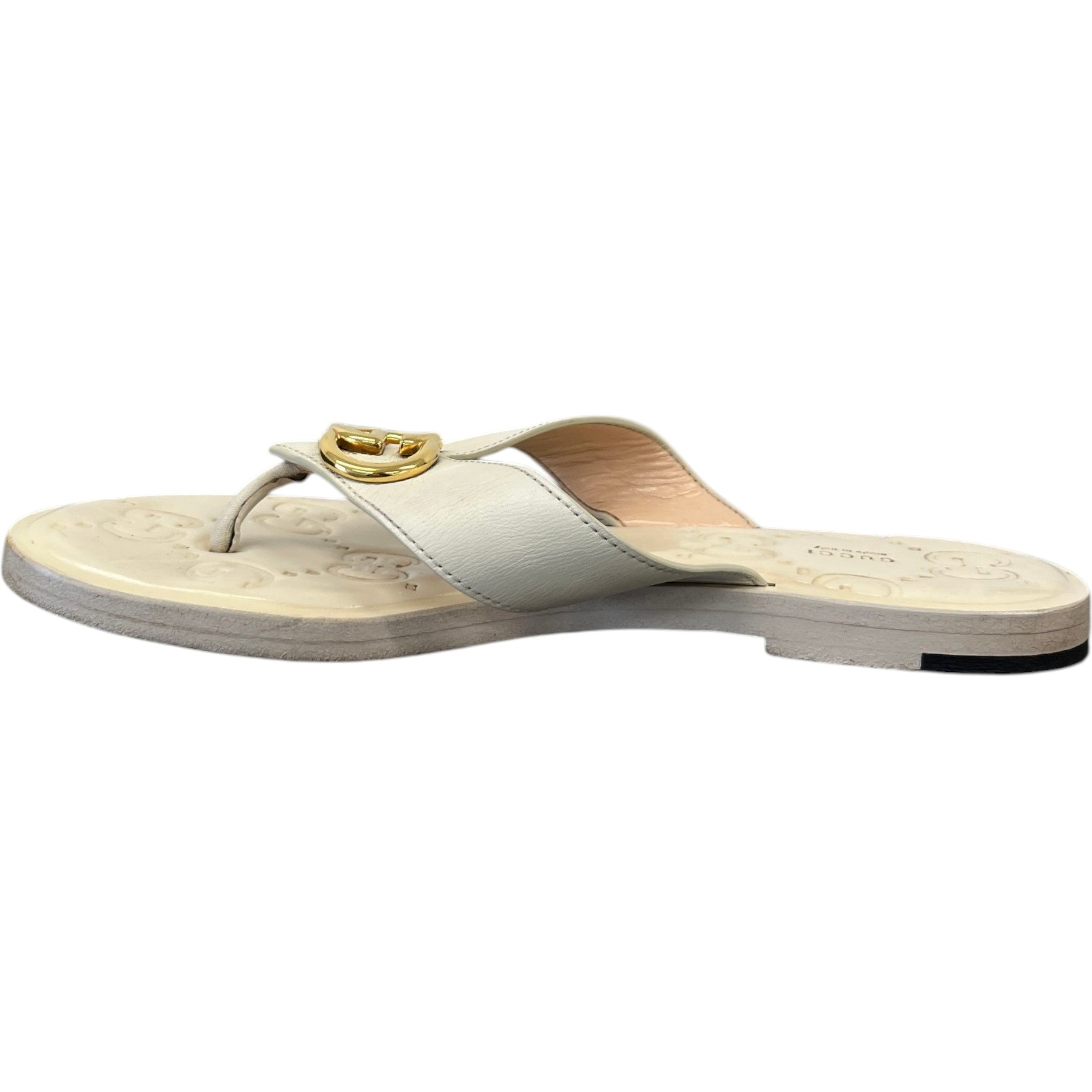 Women's Interlocking G Sandals Cream Size EU 37.5 / UK 4.5