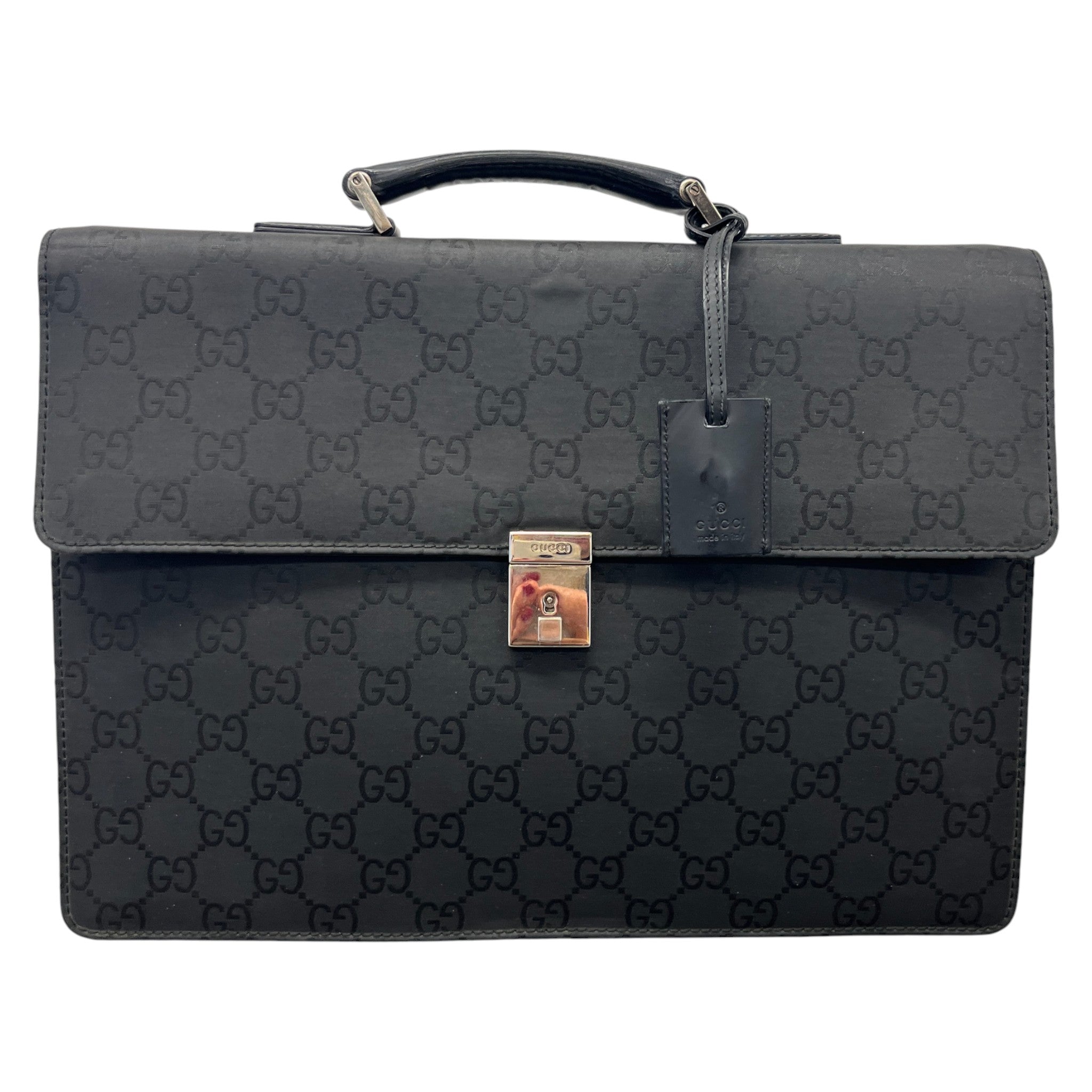 Men's Gg Lock Briefcase Bag Black