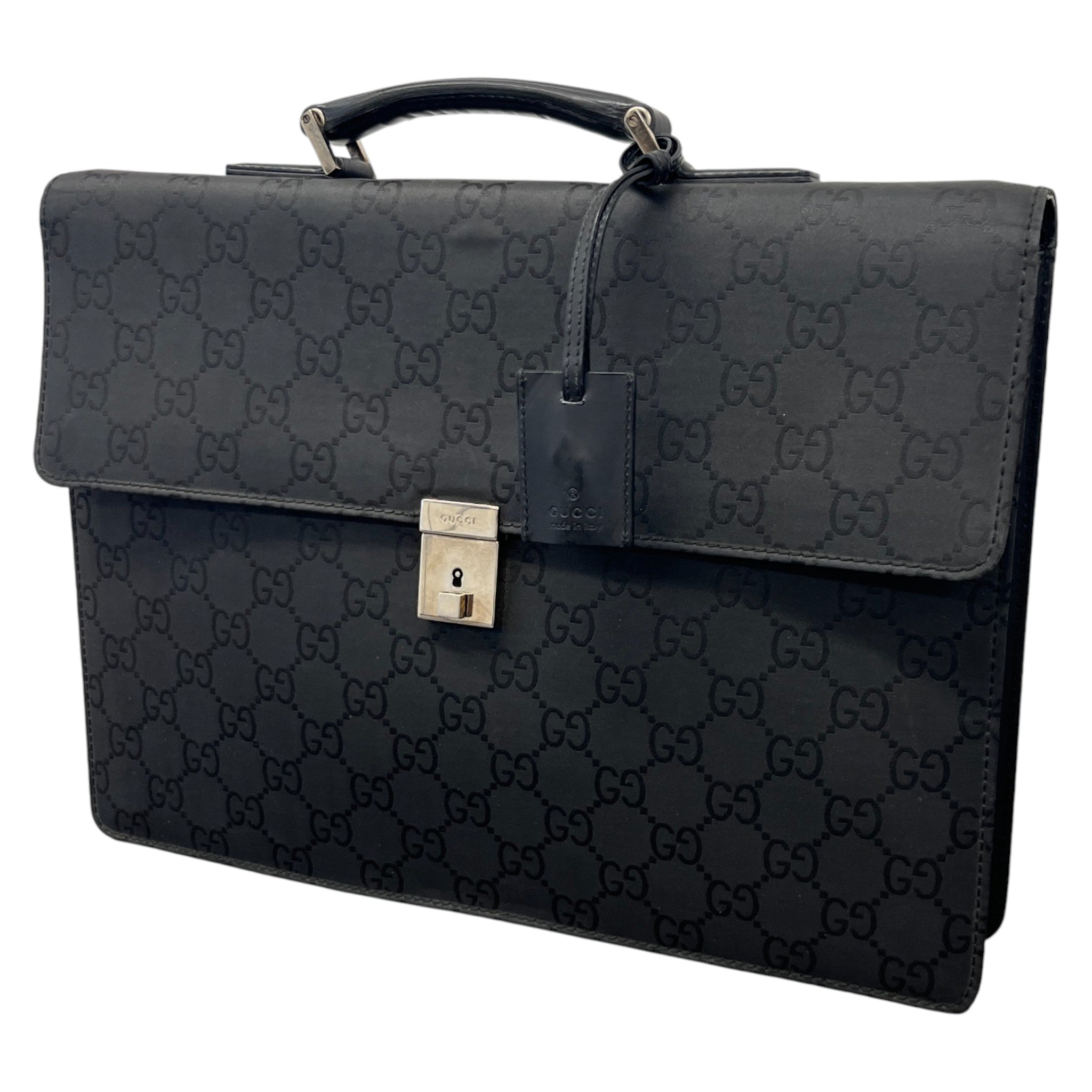 Men's Gg Lock Briefcase Bag Black