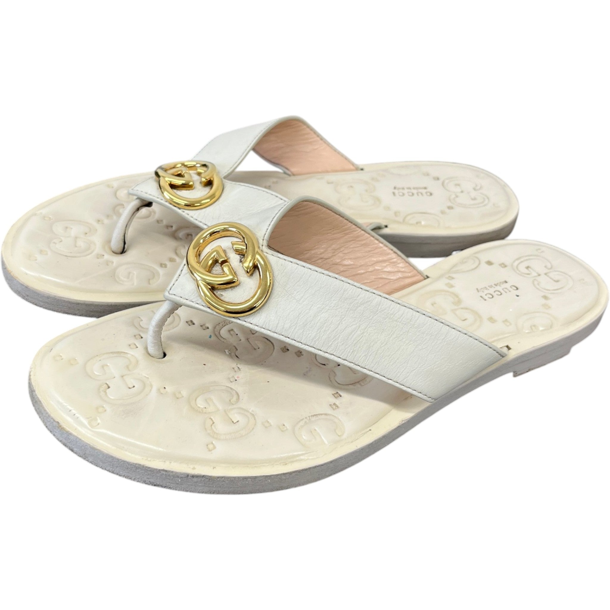 Women's Interlocking G Sandals Cream Size EU 37.5 / UK 4.5