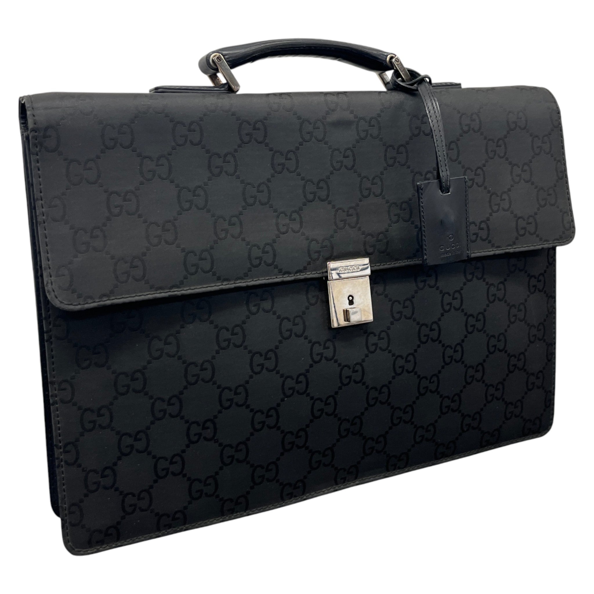 Men's Gg Lock Briefcase Bag Black