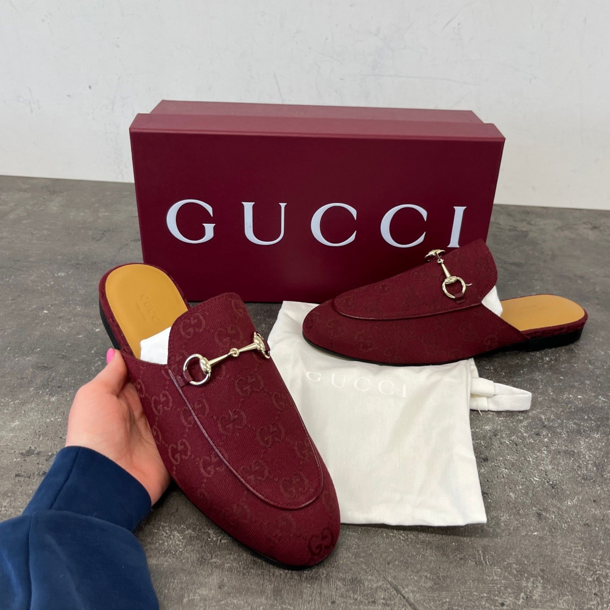 Women's Princetown Gg Canvas Mules Red Size EU 39 / UK 6