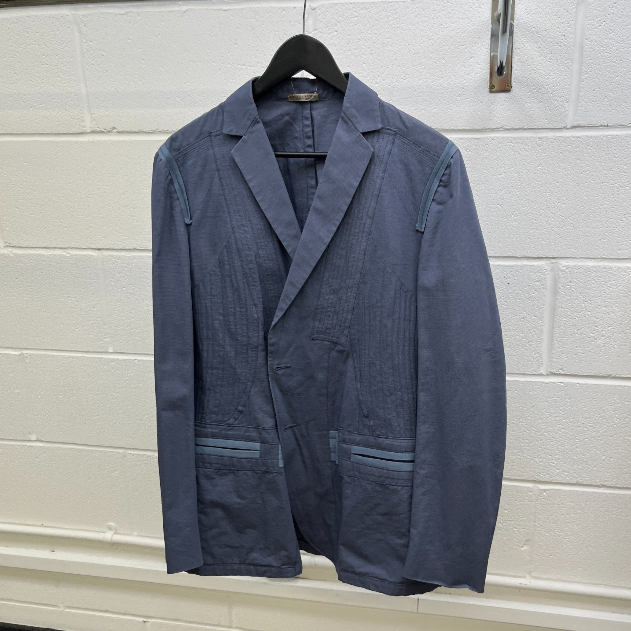 Men's Pleated Detail Jacket Blue Size IT 52 / XL