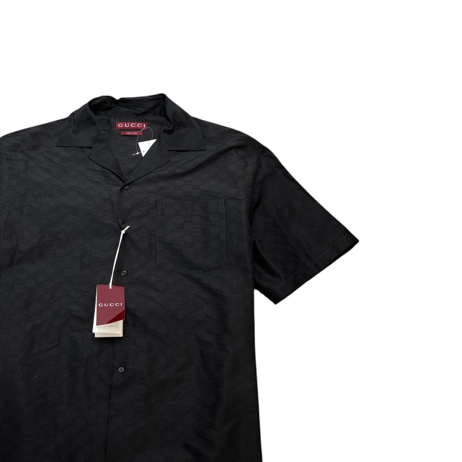 Men's Gg Faille Shirt Black Size IT 48 / UK M