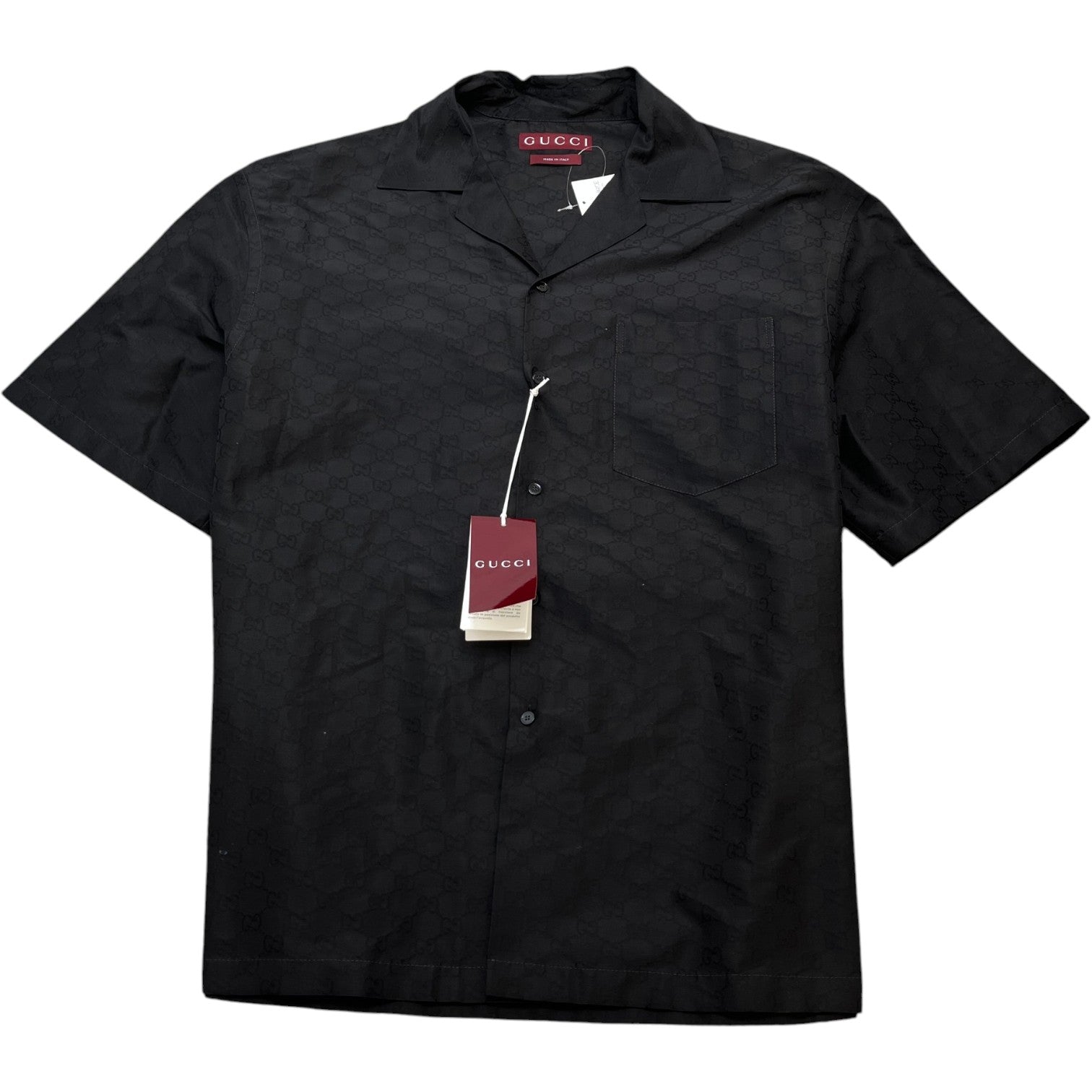 Men's Gg Faille Shirt Black Size IT 48 / UK M