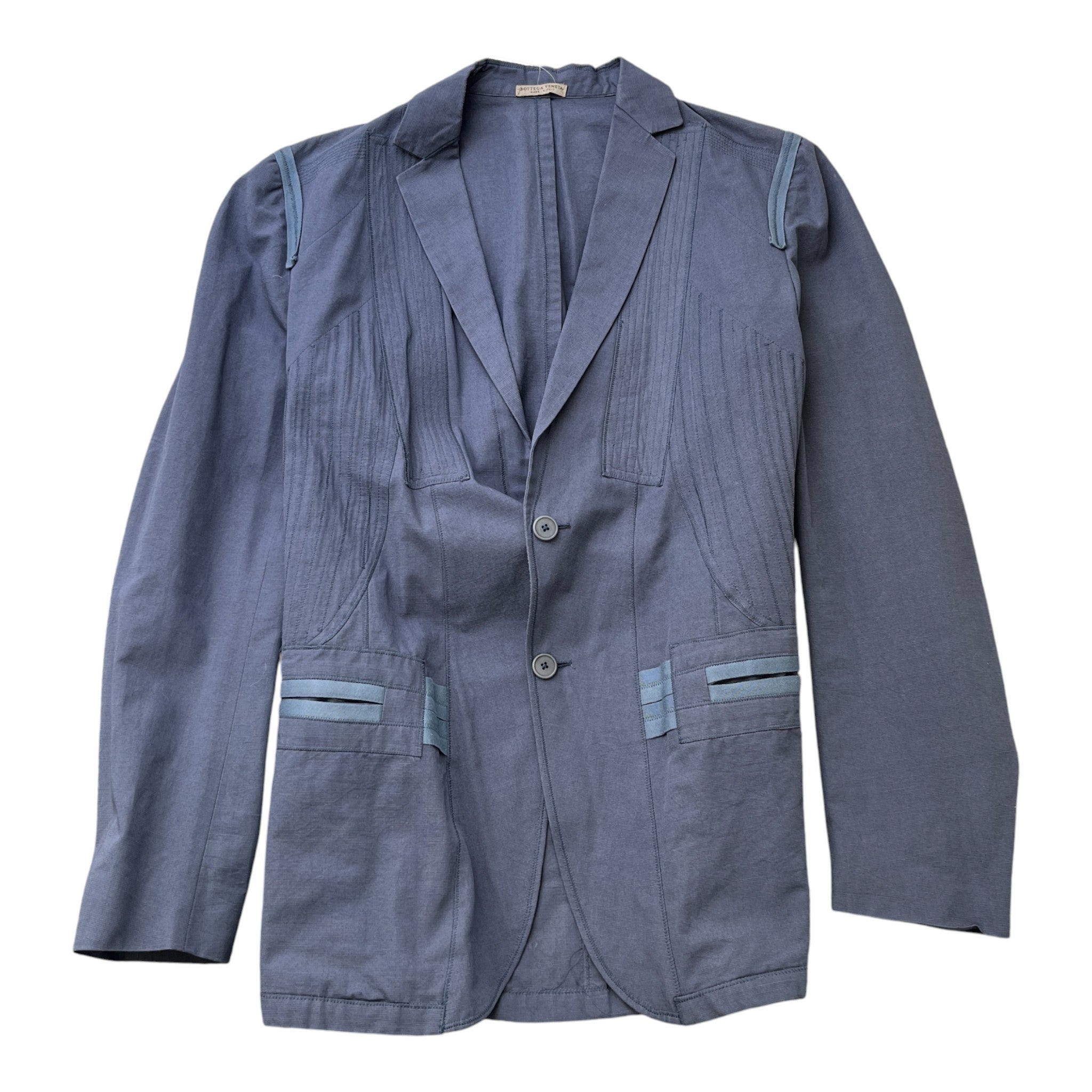 Men's Pleated Detail Jacket Blue Size IT 52 / XL