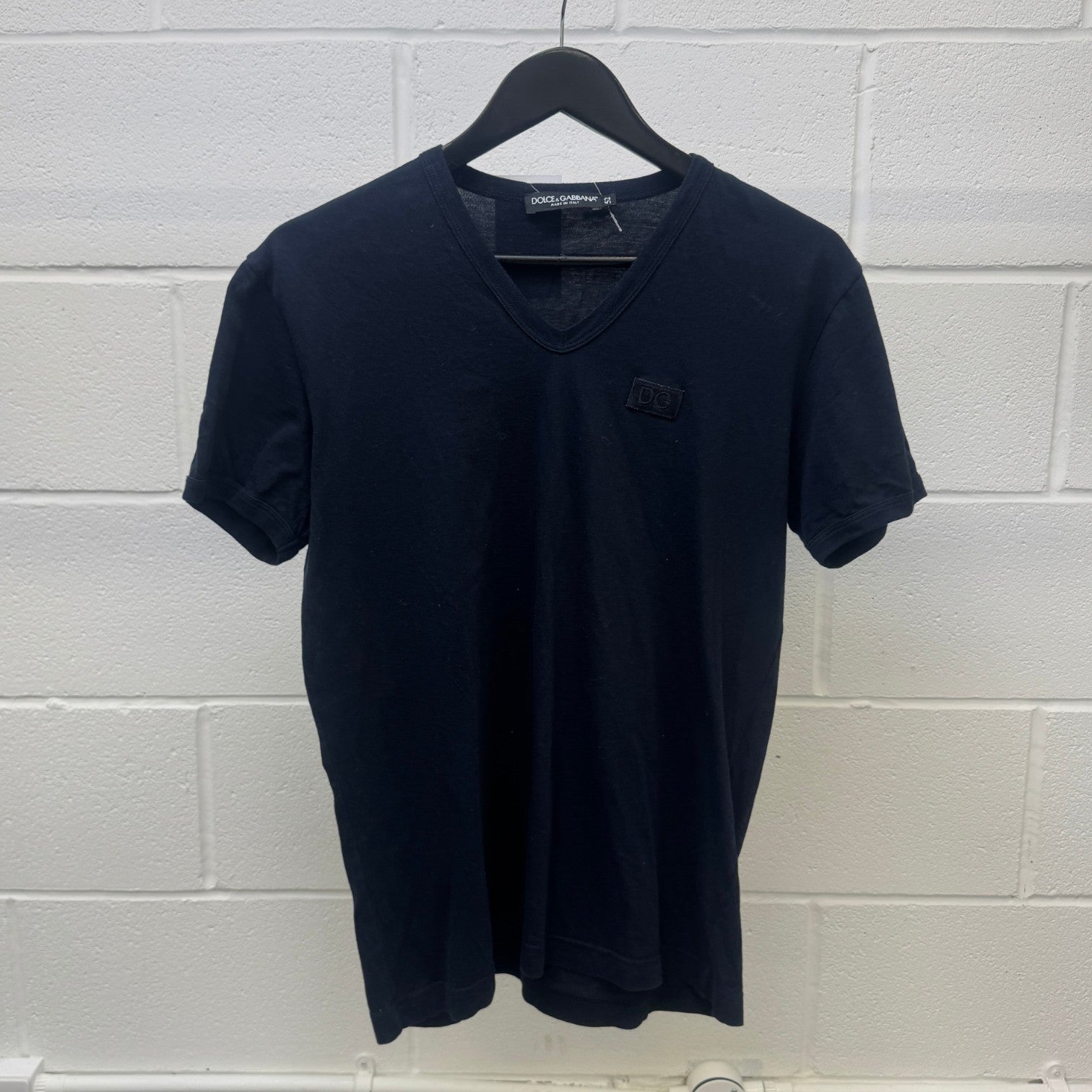 Men's Embroidered Logo T-Shirt Navy Size IT 52 / UK XL