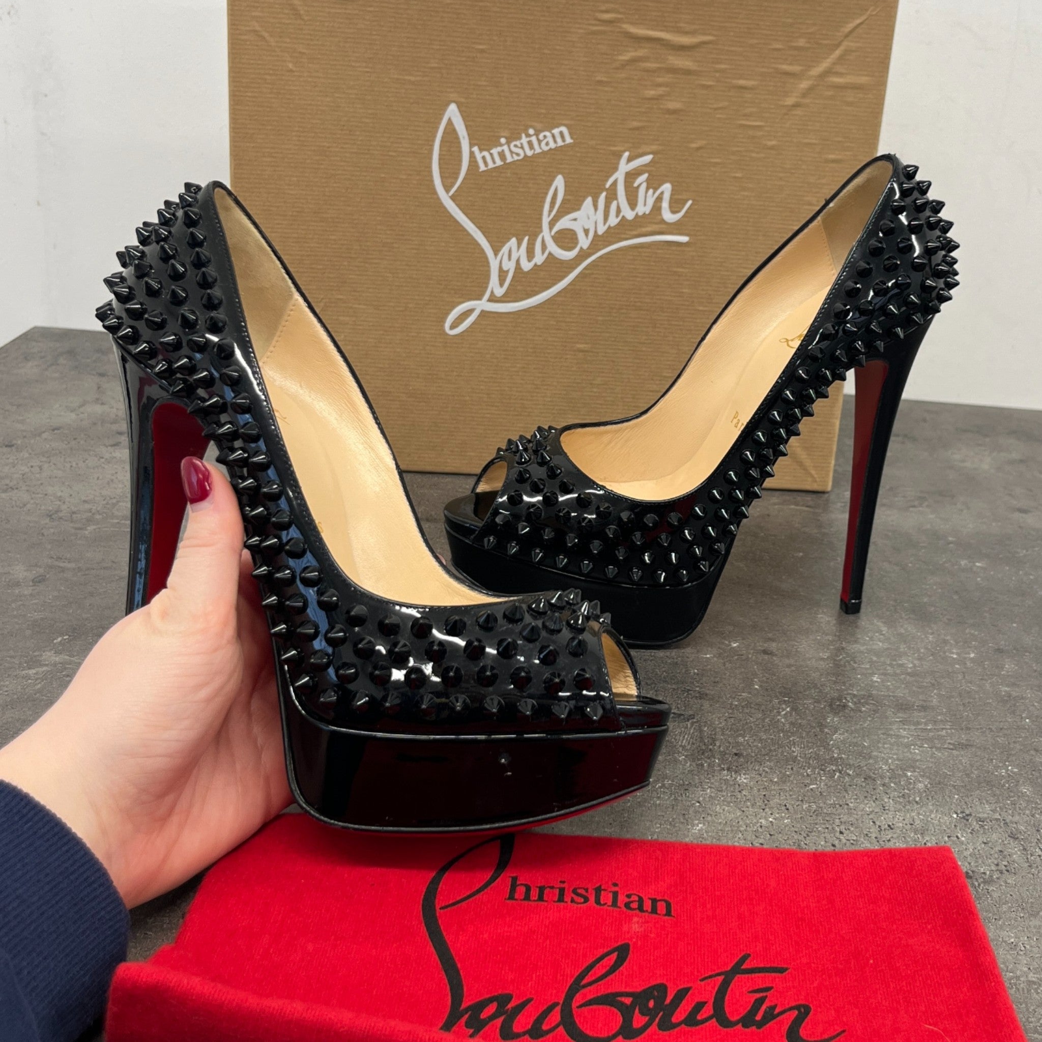 Women's Carlota 120 Veau Spike Heels Black Size EU 38 / UK 5