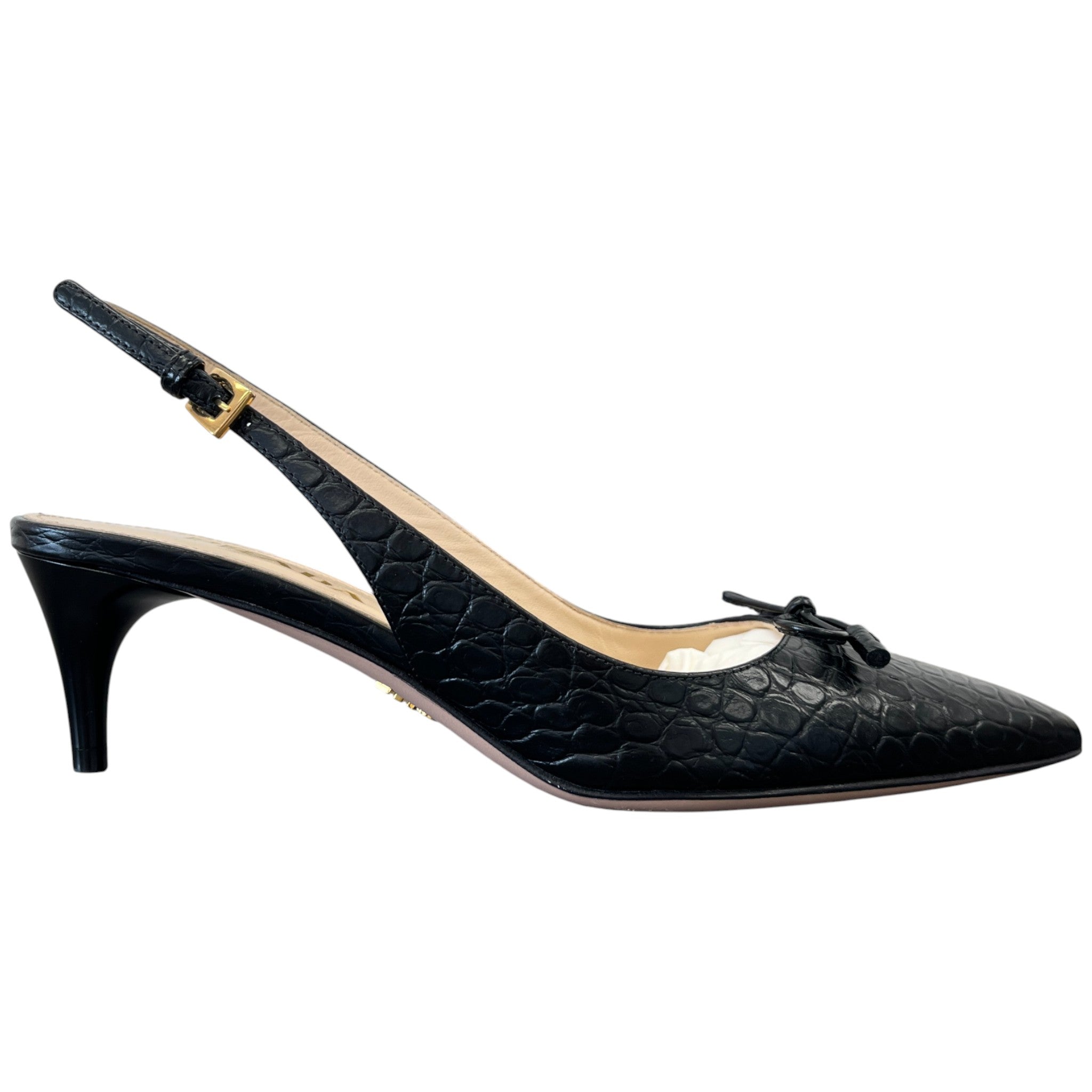 Women's Slingback Kitten Heels Black Size EU 36 / UK 3