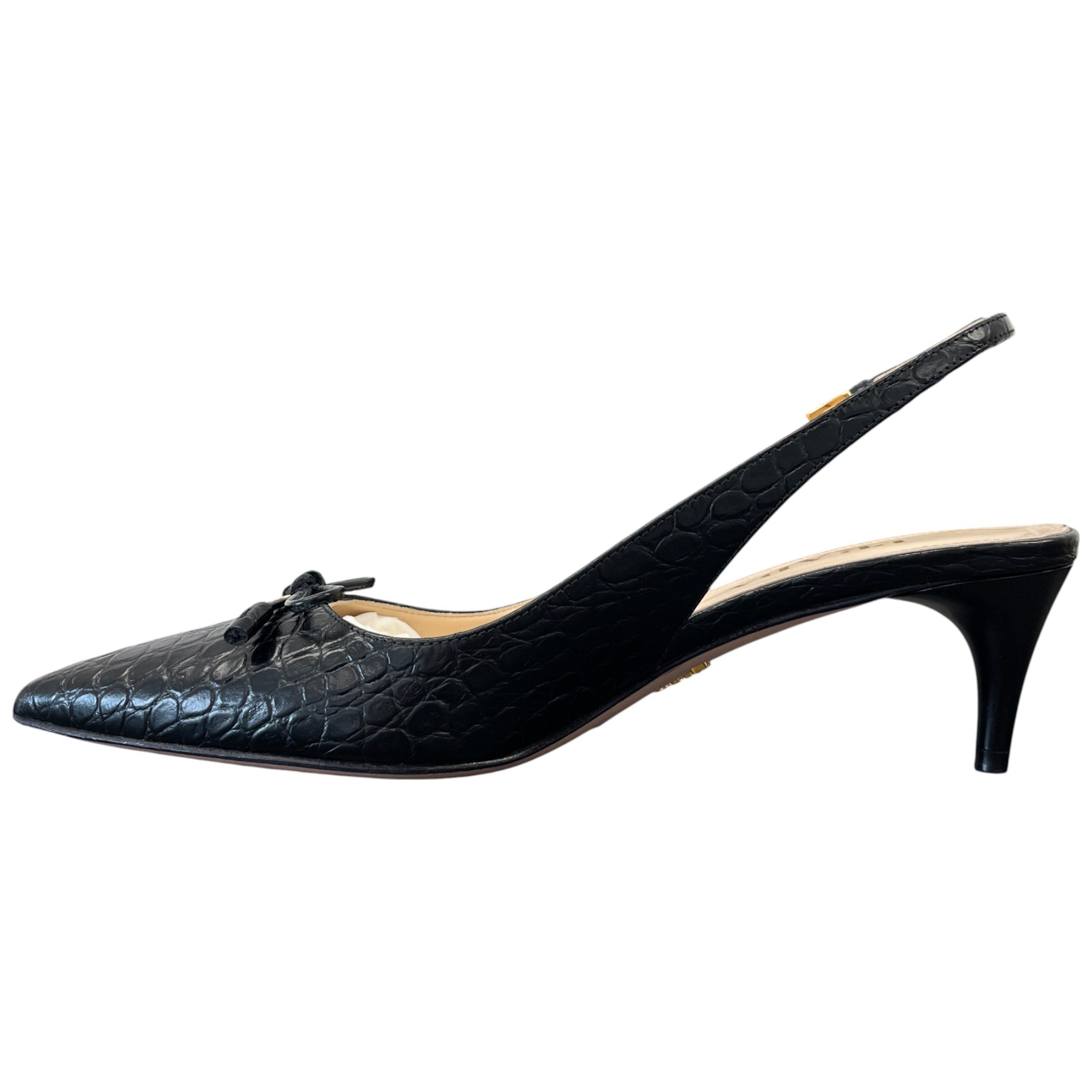 Women's Slingback Kitten Heels Black Size EU 36 / UK 3
