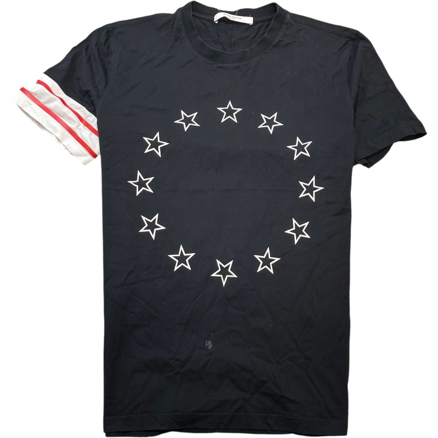 Men's Star Print T-Shirt Black Size L