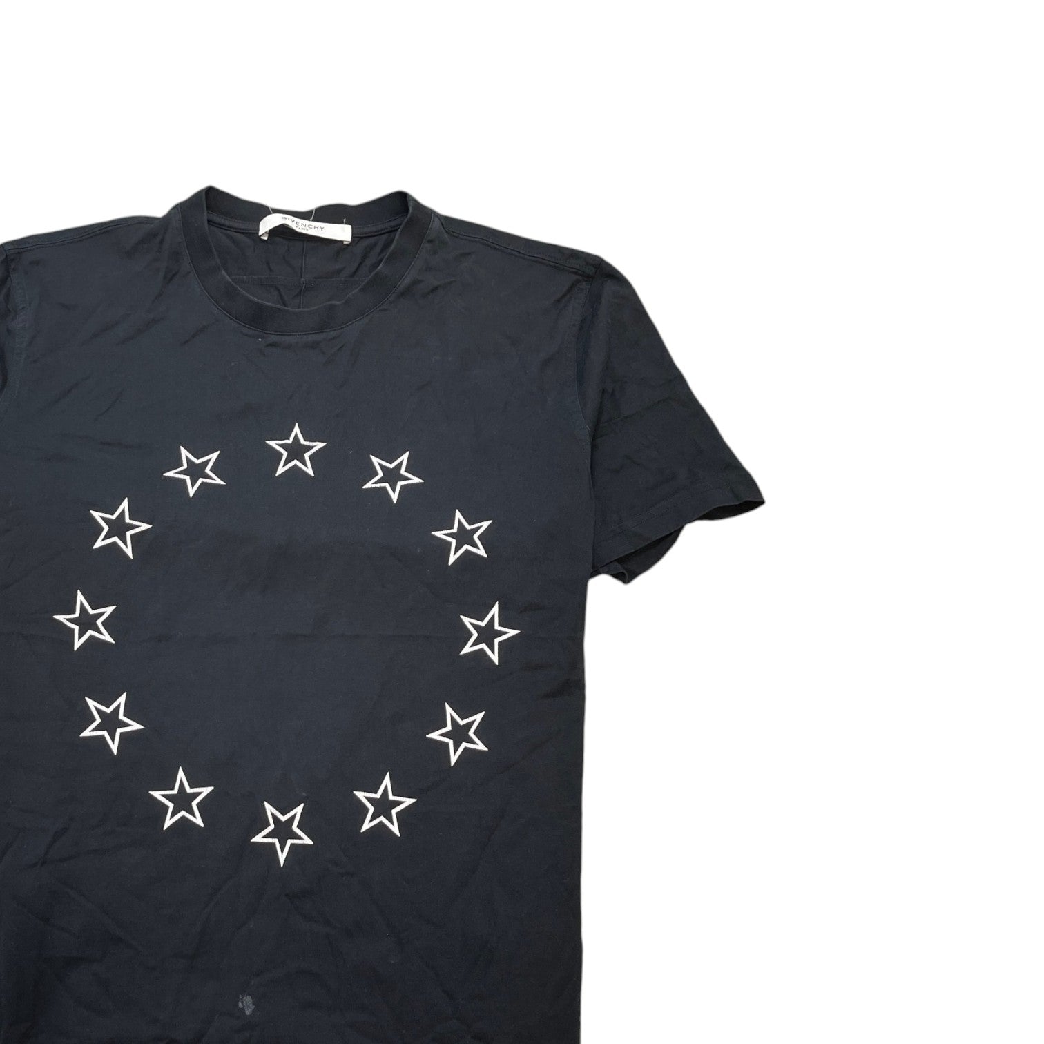 Men's Star Print T-Shirt Black Size L