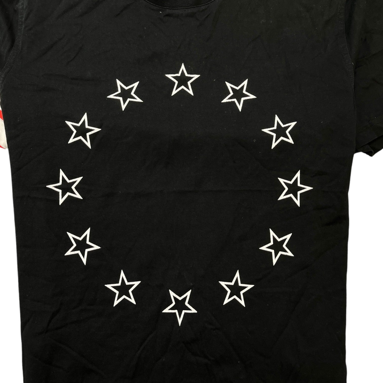 Men's Star Print T-Shirt Black Size L