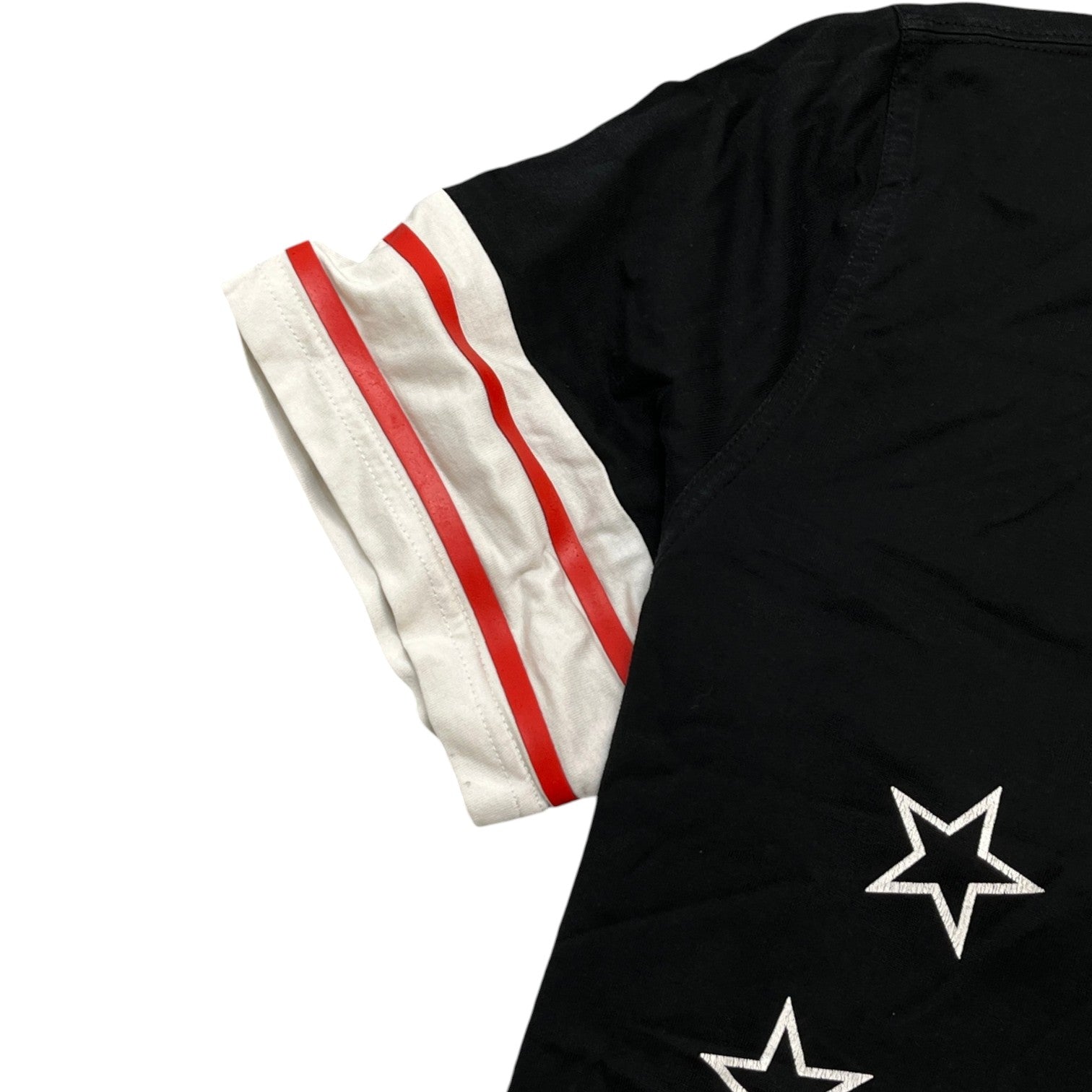 Men's Star Print T-Shirt Black Size L