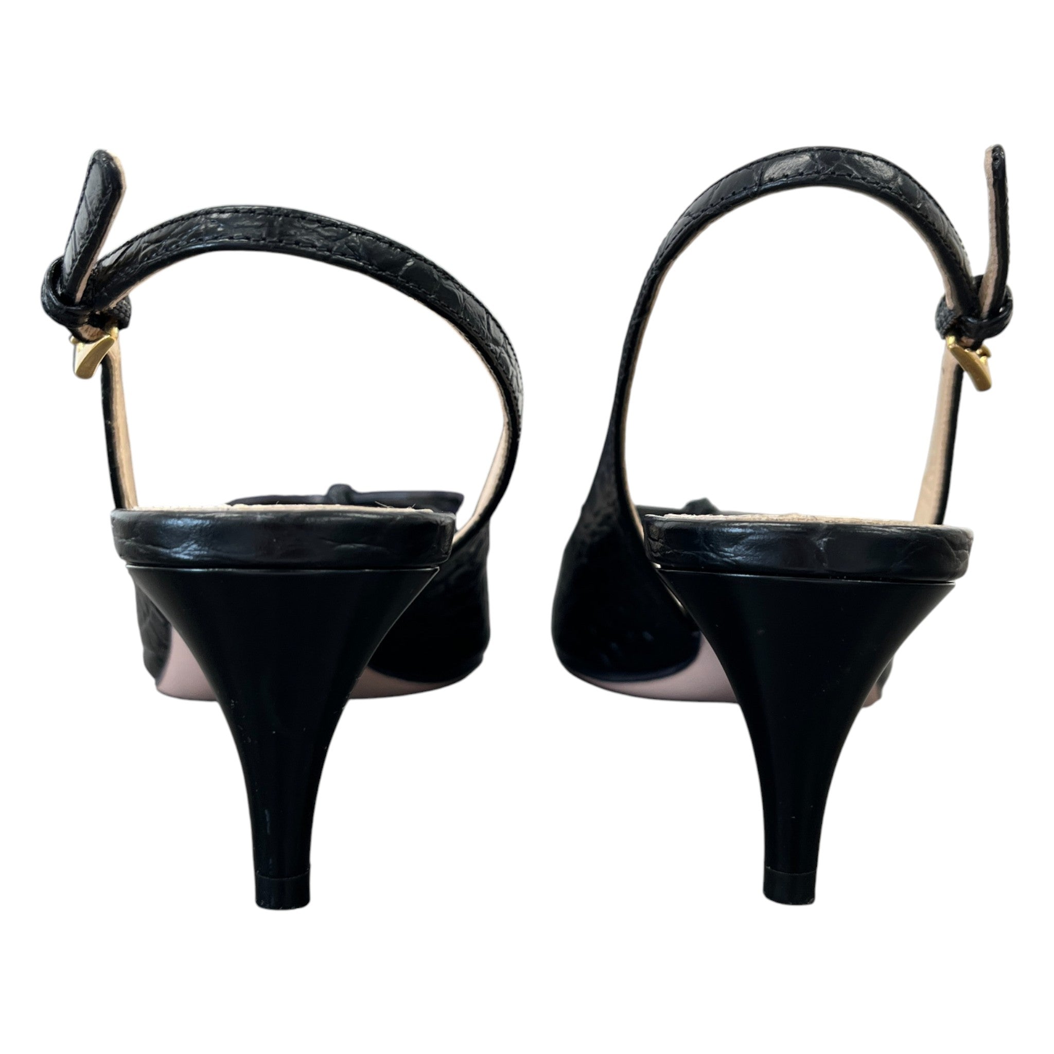 Women's Slingback Kitten Heels Black Size EU 36 / UK 3