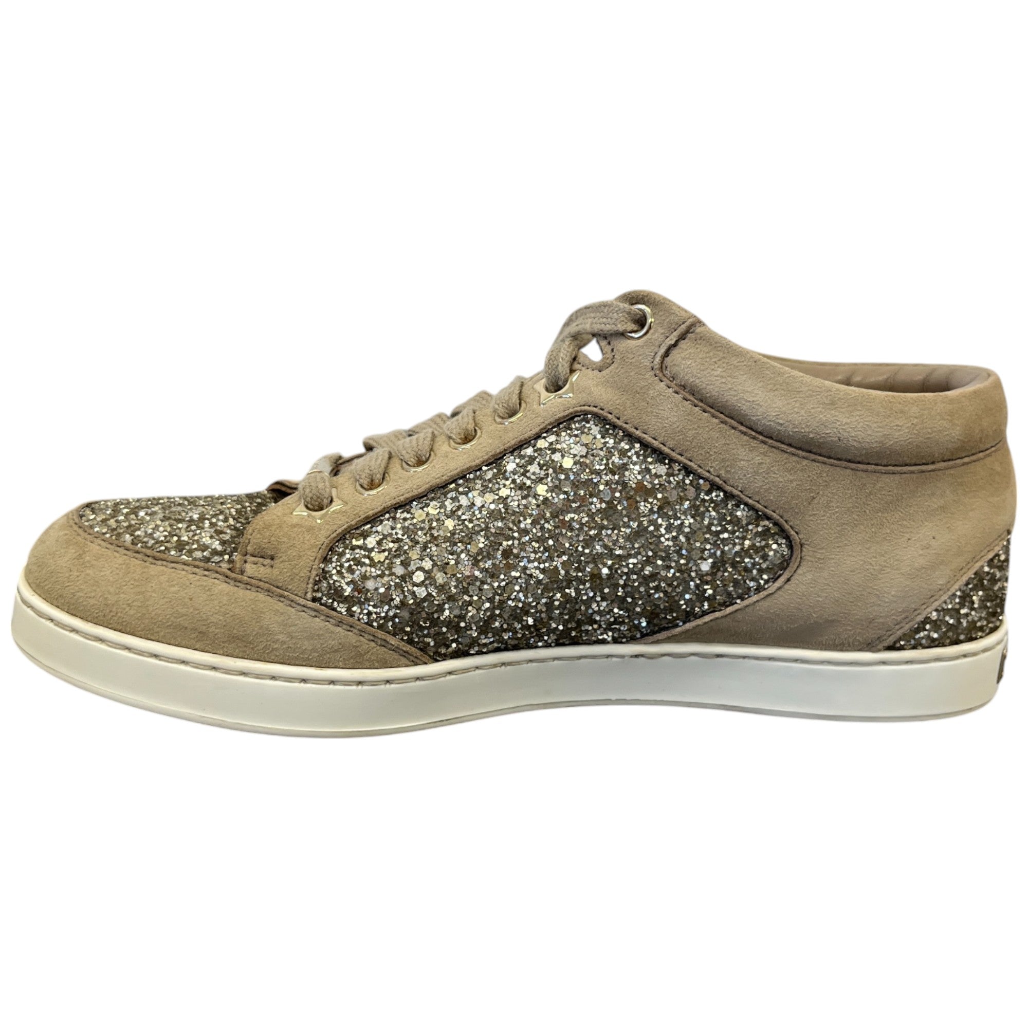 Women's Miami Glitter Low Trainers Beige Size EU 38.5 / UK 5.5