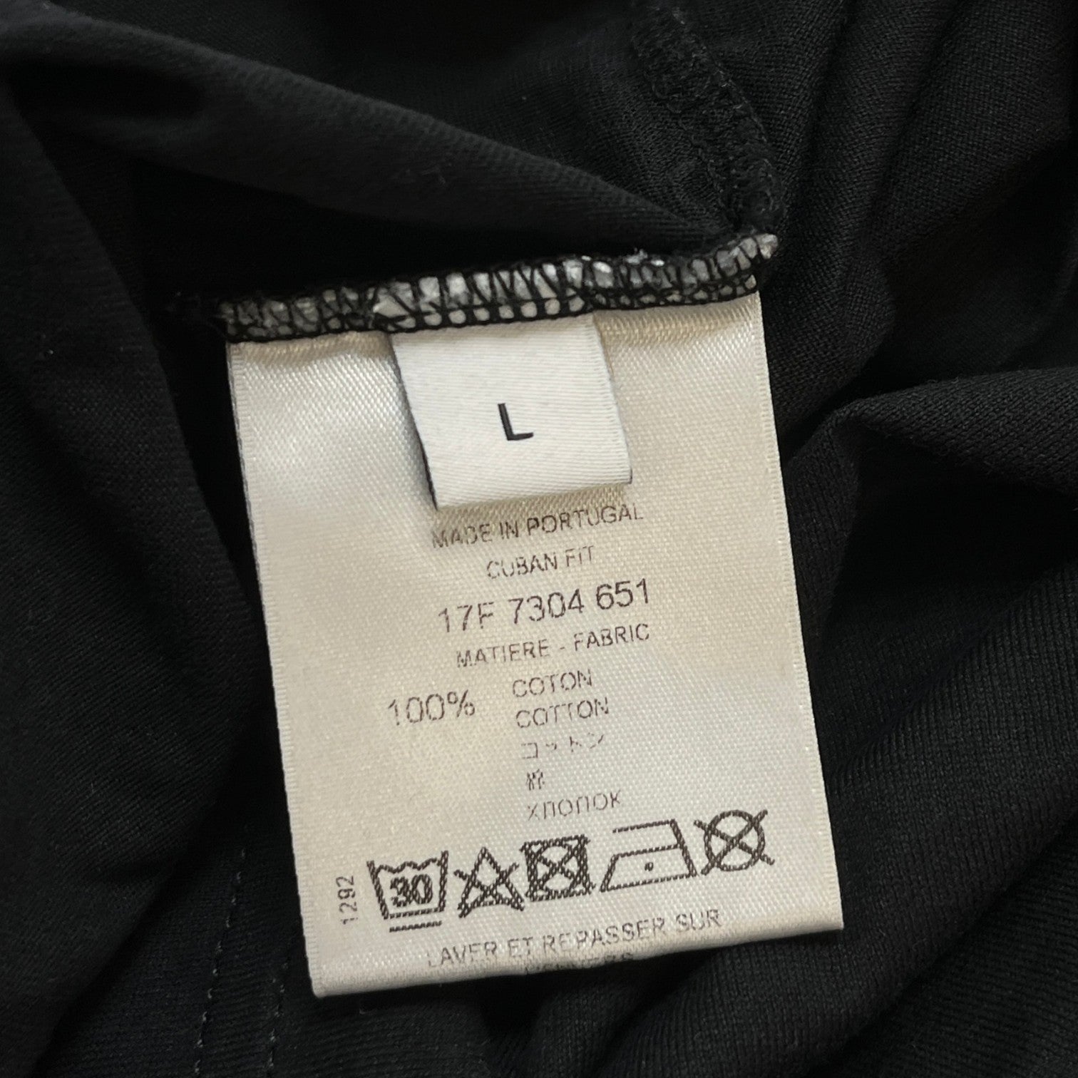 Men's Star Print T-Shirt Black Size L