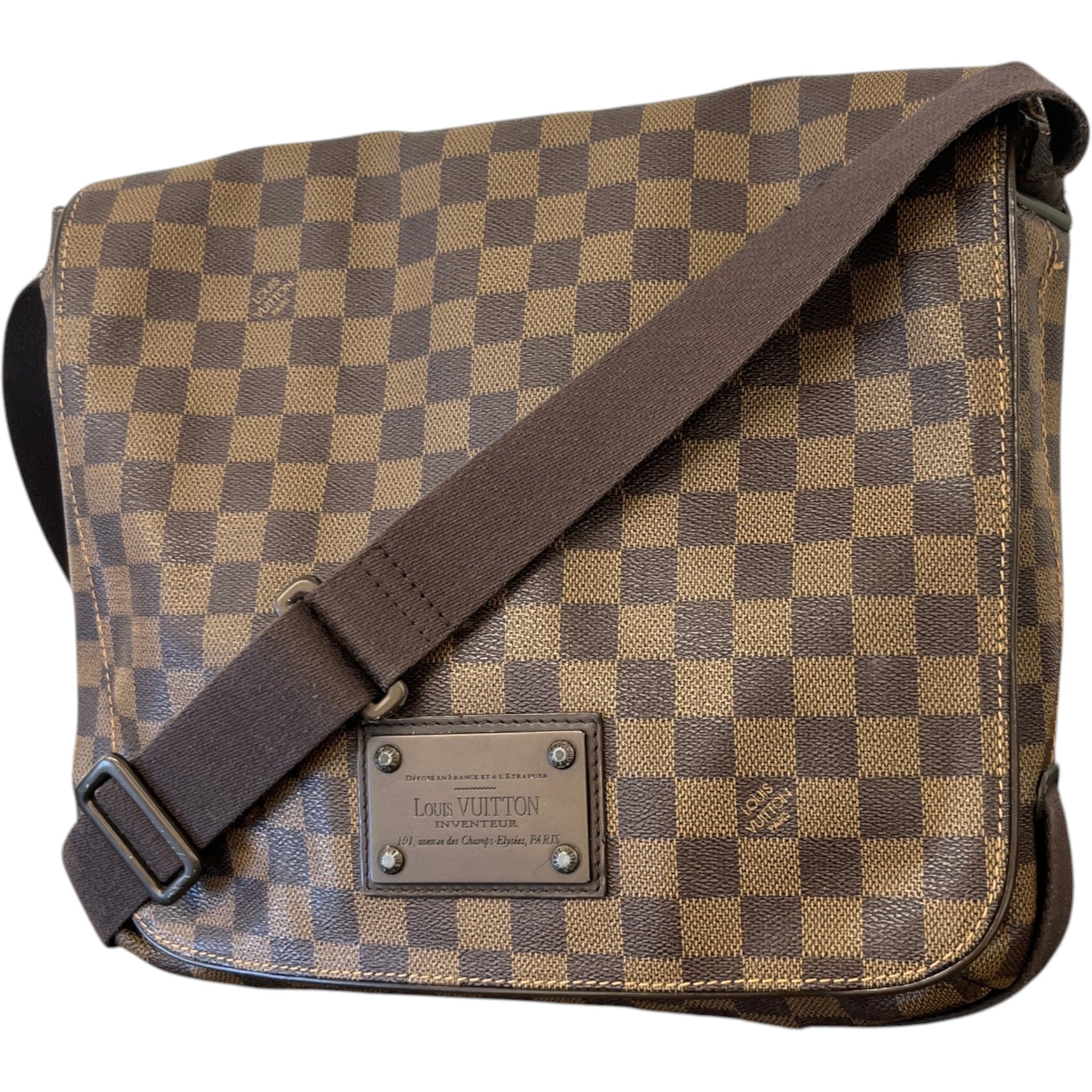Men's Damier Ebene Brookyln Messenger Bag Brown