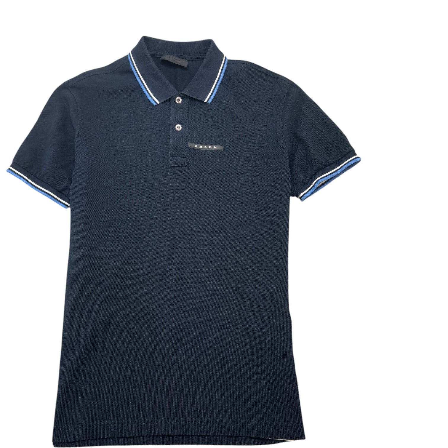 Men's Plaque Logo Polo Shirt Navy Size L