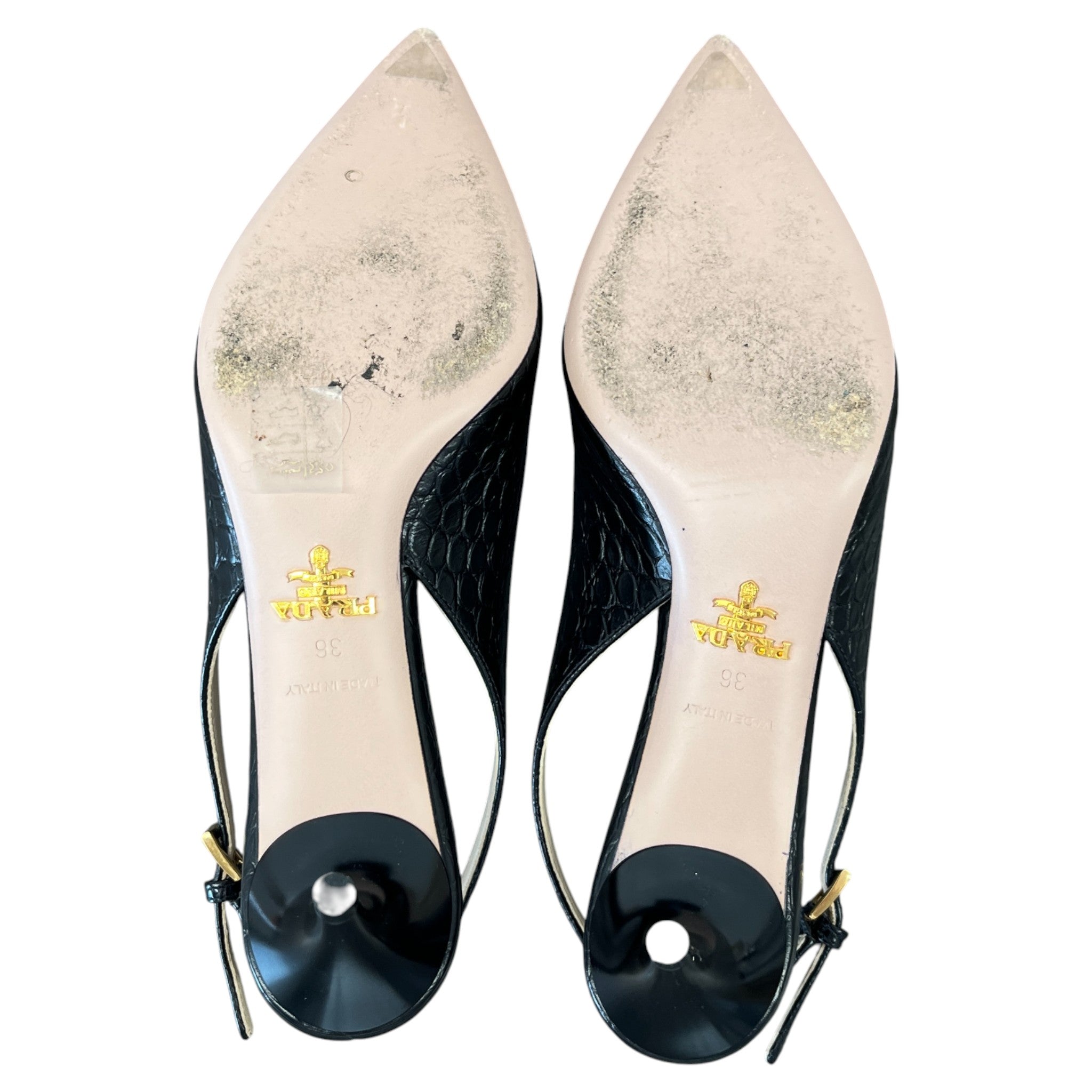 Women's Slingback Kitten Heels Black Size EU 36 / UK 3