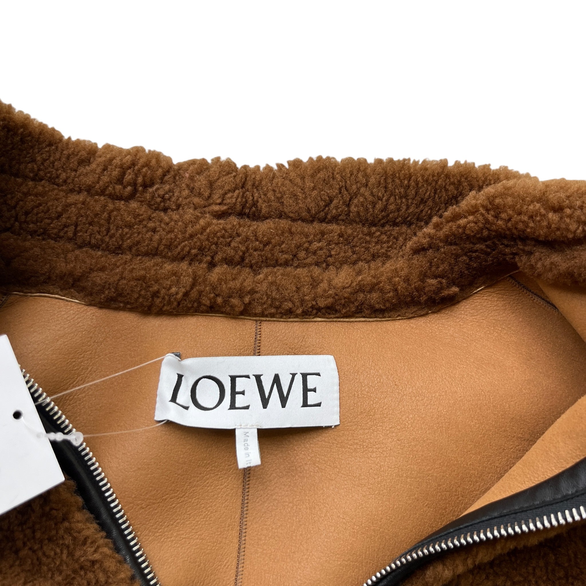 Men's Shearling Pocket Detail Jacket Brown Size IT 50 / L