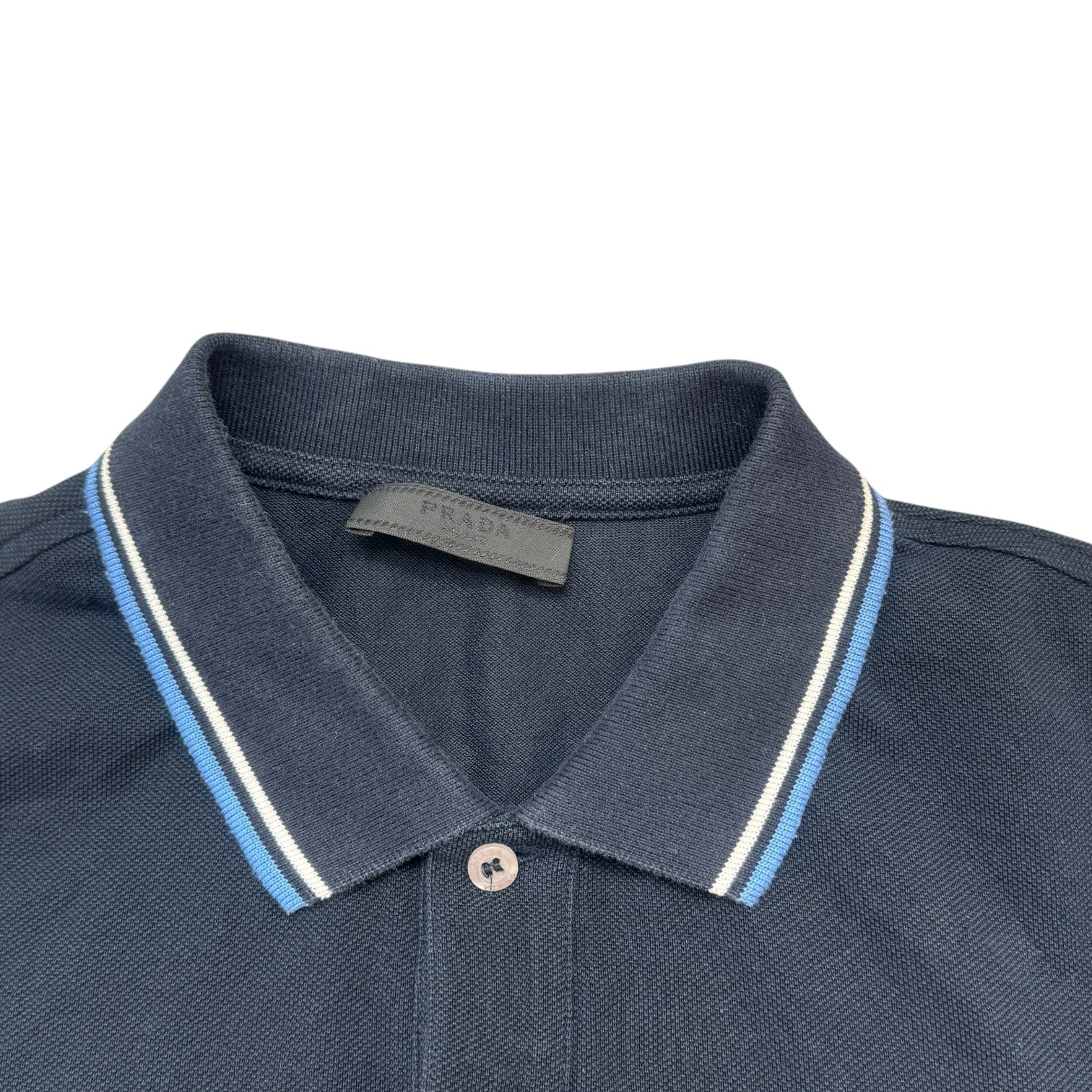 Men's Plaque Logo Polo Shirt Navy Size L