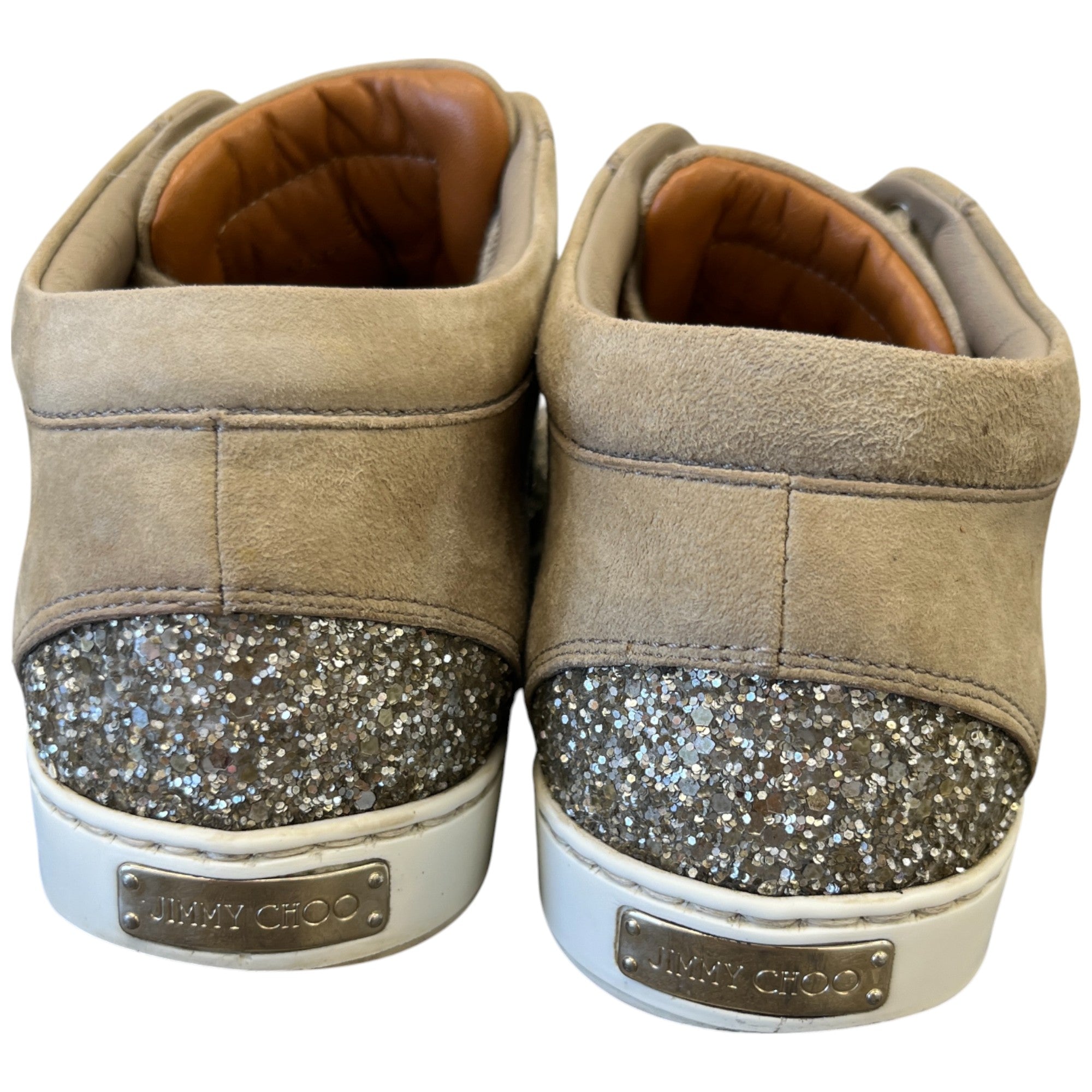 Women's Miami Glitter Low Trainers Beige Size EU 38.5 / UK 5.5