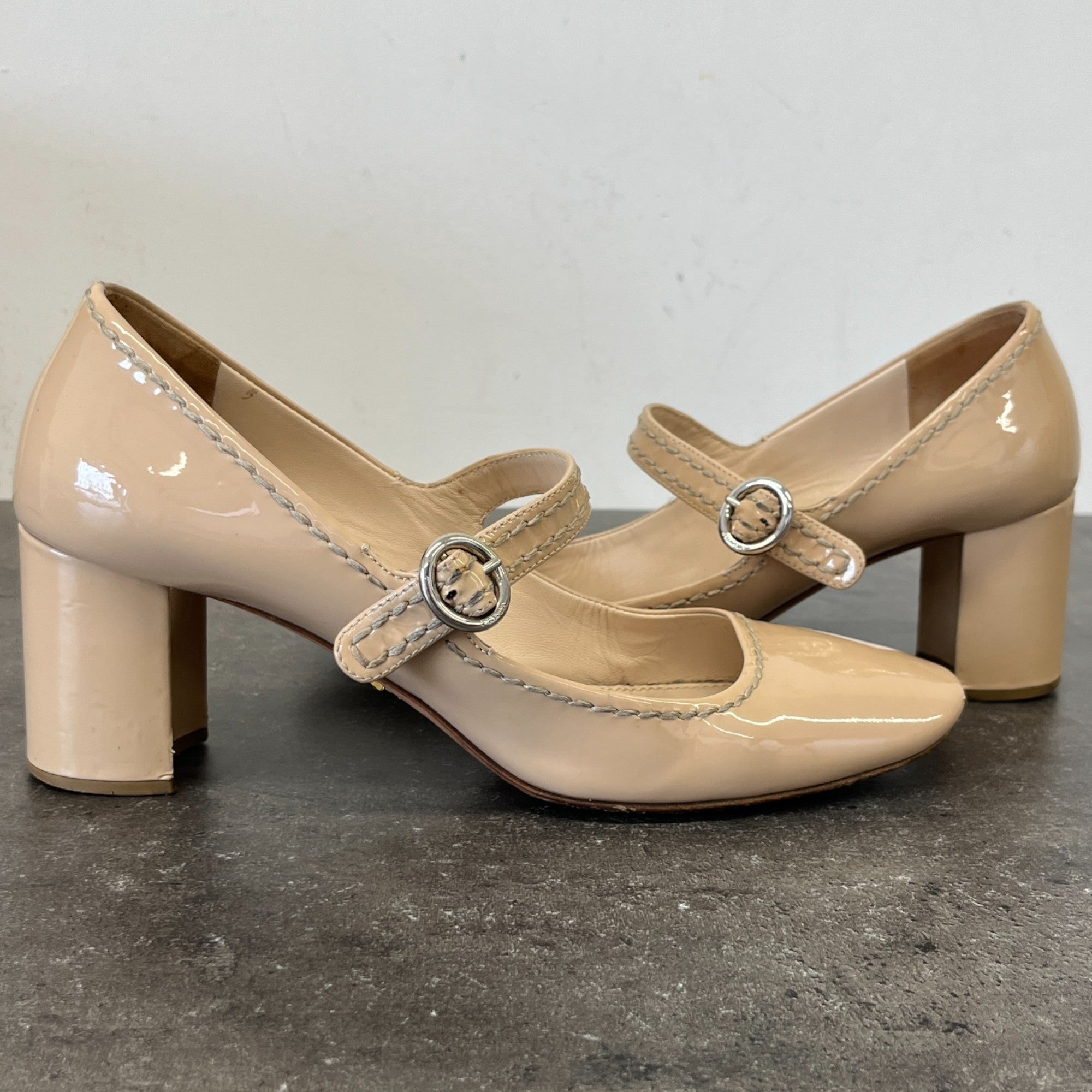 Women's Mary Jane Heels Nude Size EU 39.5 / UK 6.5
