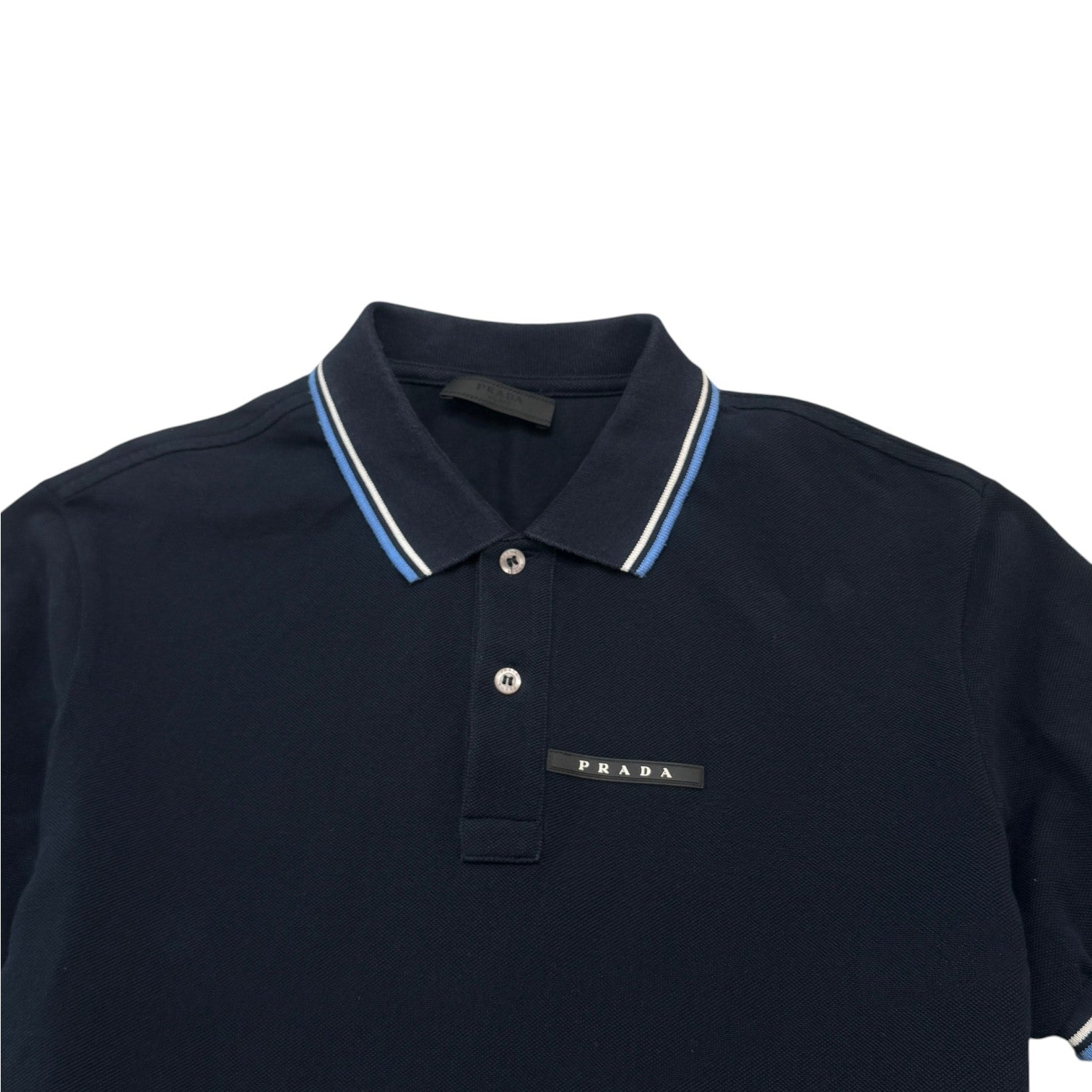 Men's Plaque Logo Polo Shirt Navy Size L