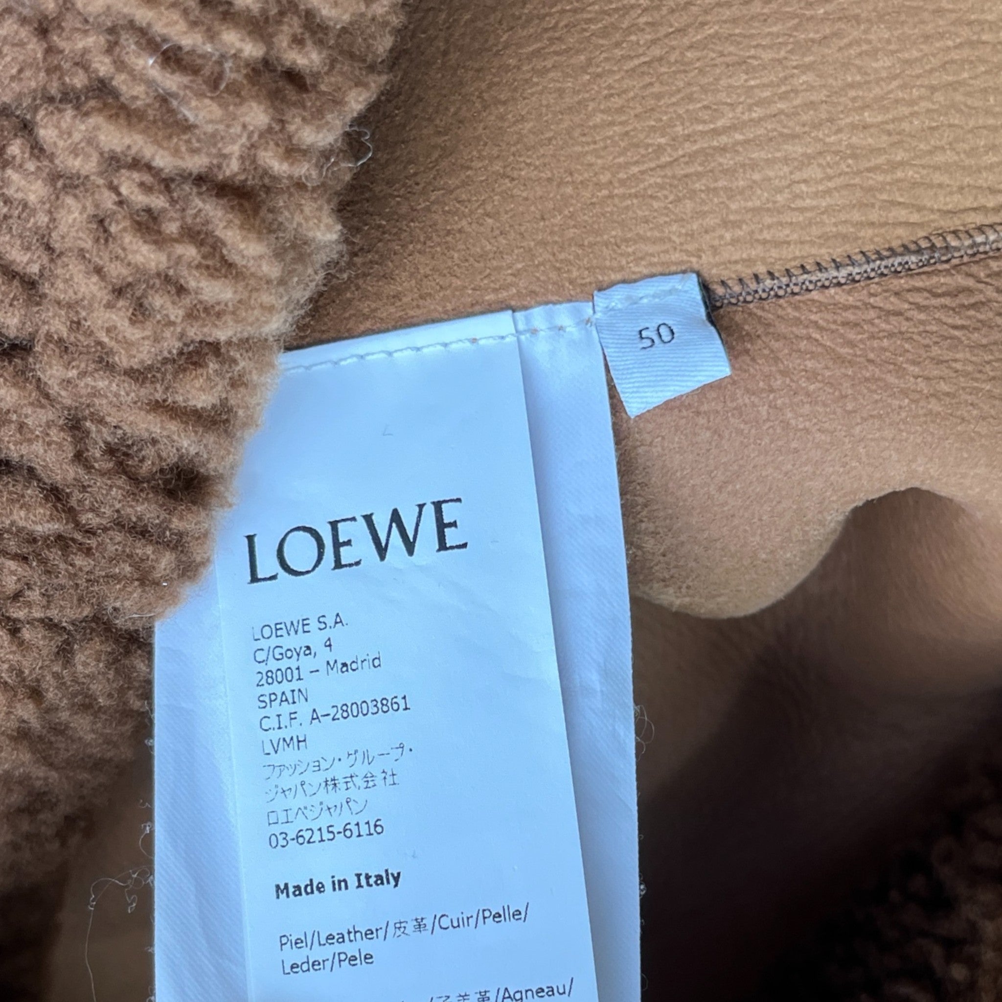 Men's Shearling Pocket Detail Jacket Brown Size IT 50 / L