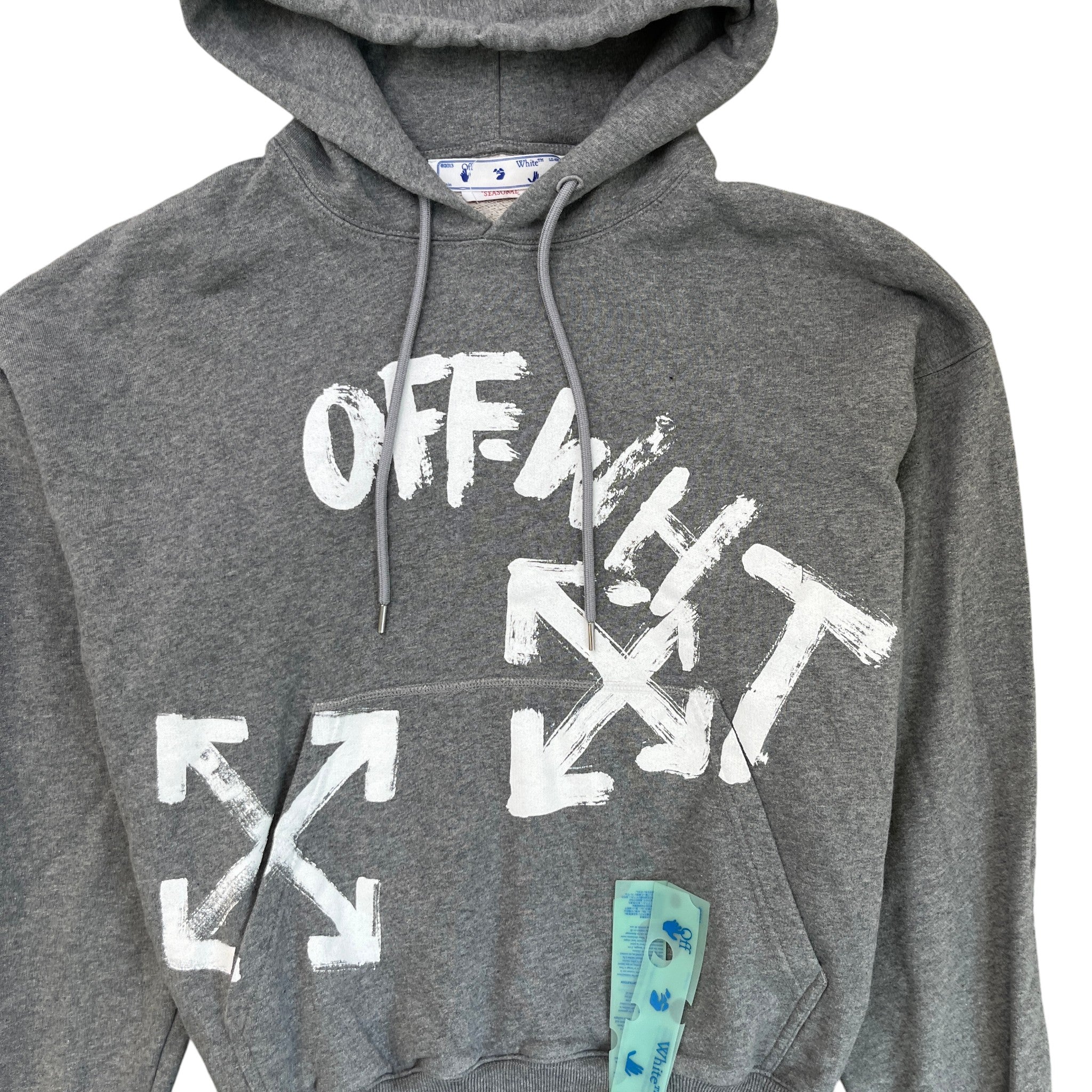 Men's Paint Script Skate Hoodie Grey Size S