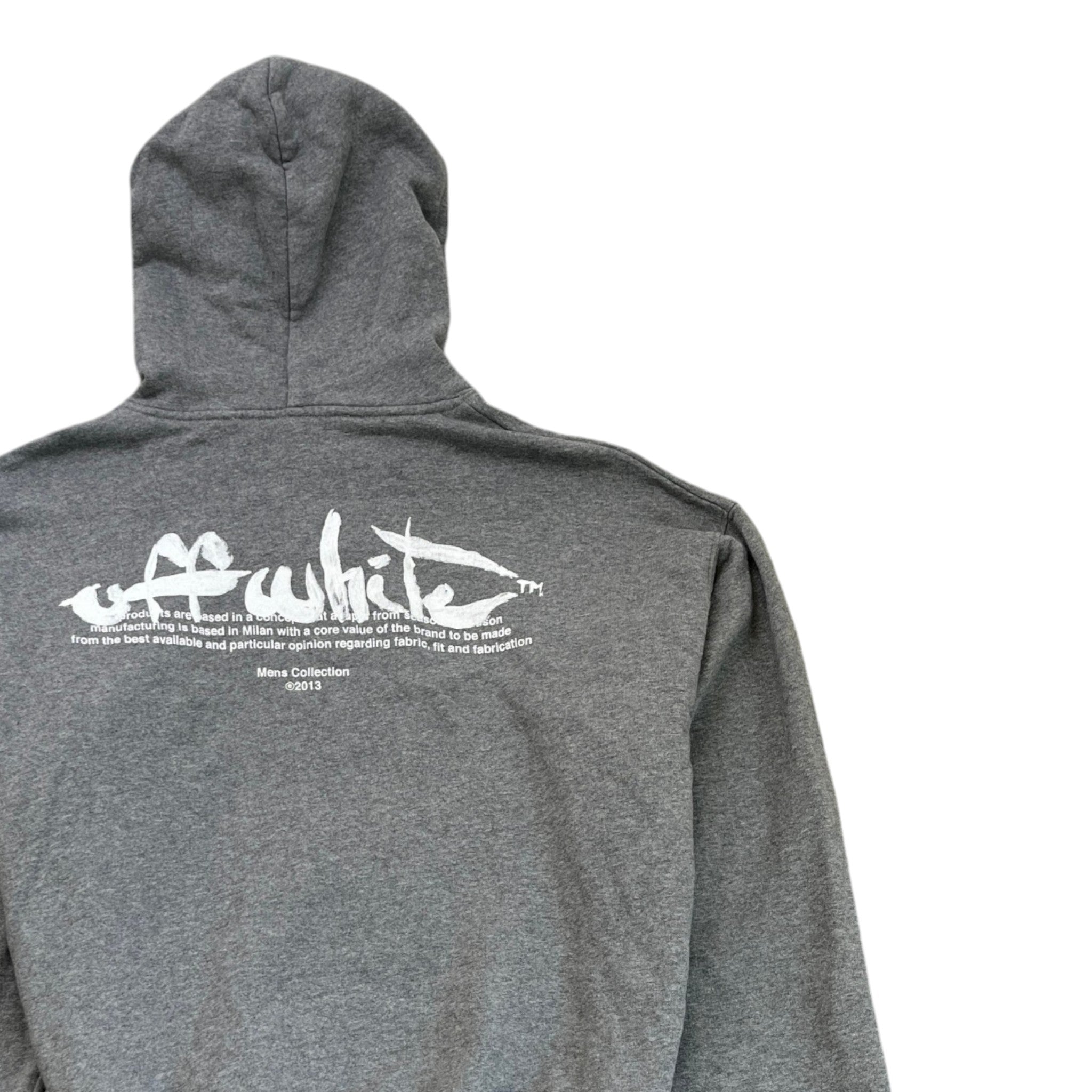 Men's Paint Script Skate Hoodie Grey Size S