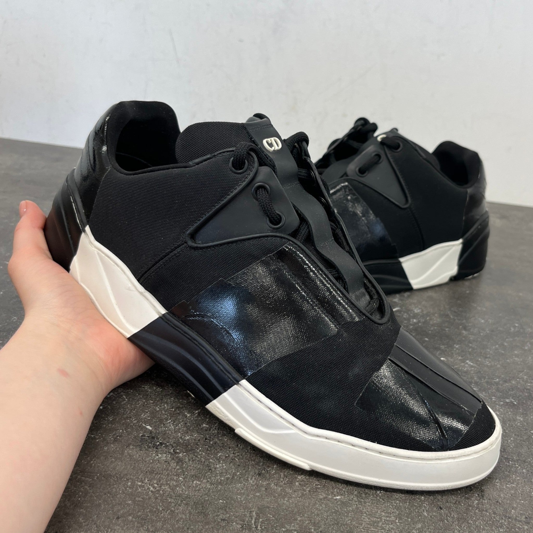Men's B17 Tape-Cut Low Trainers Black Size EU 42 / UK 8
