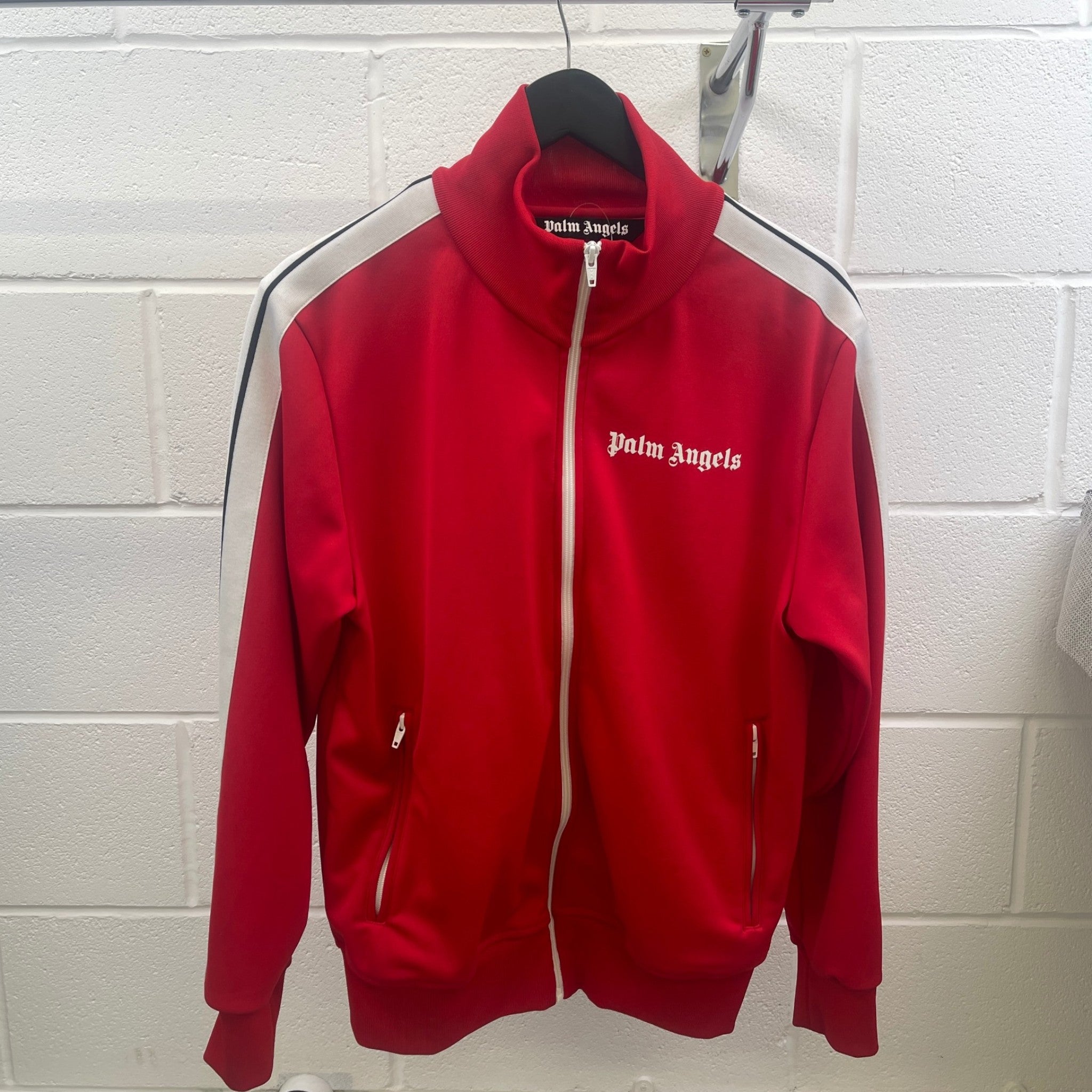Men's Logo Print Track Jacket Red Size L
