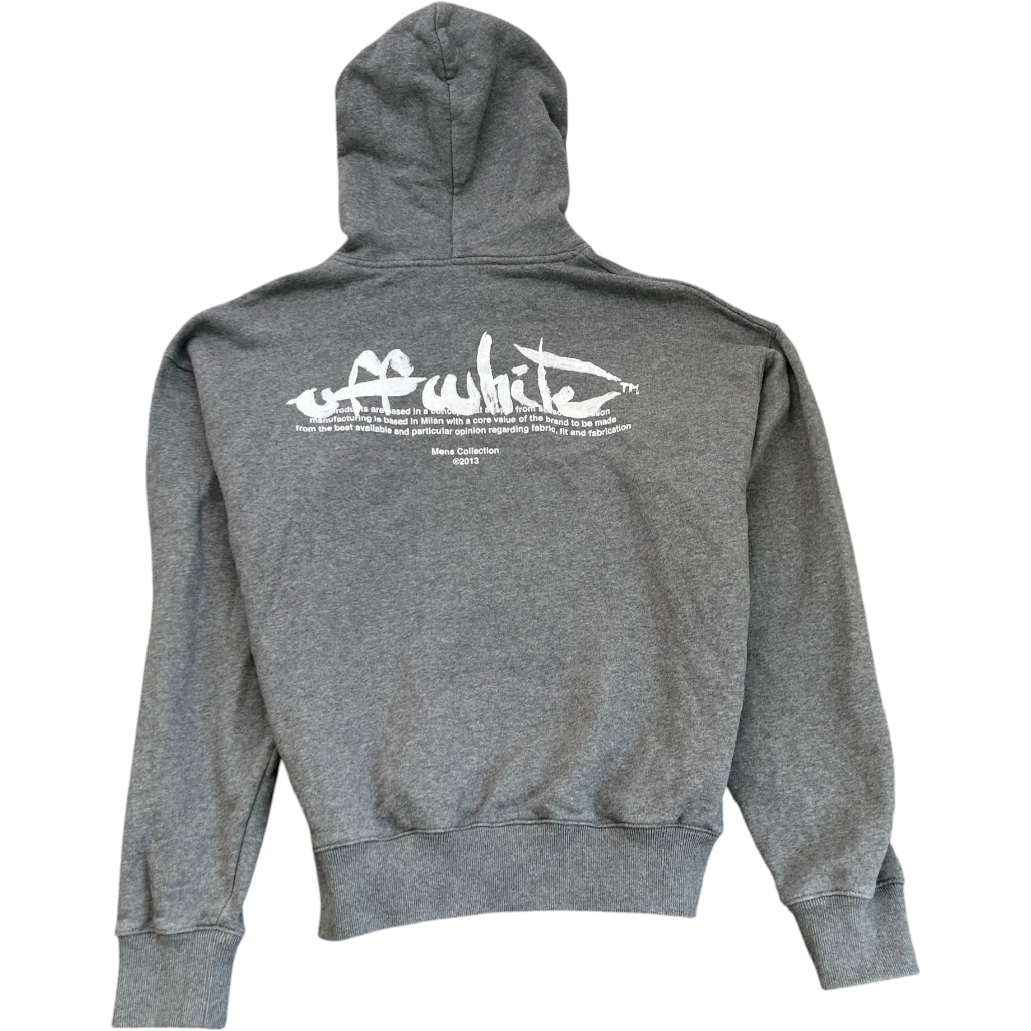 Men's Paint Script Skate Hoodie Grey Size S