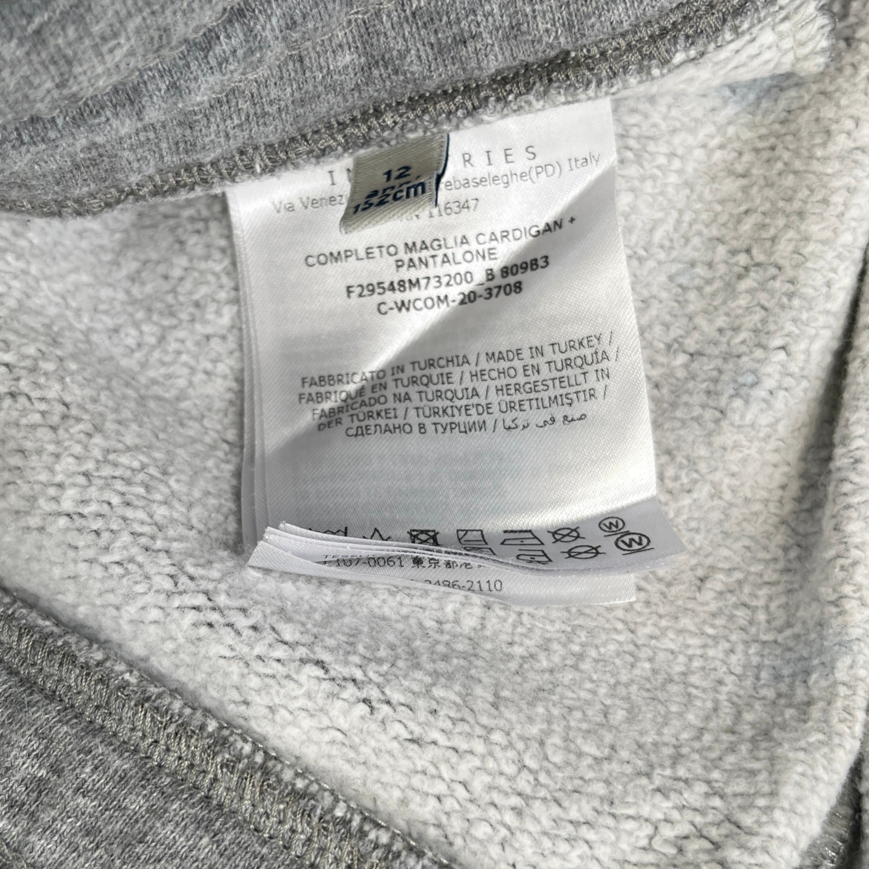 Men's Maglia + Pantalone Boys Age 12 Full Tracksuit Grey Size XXS