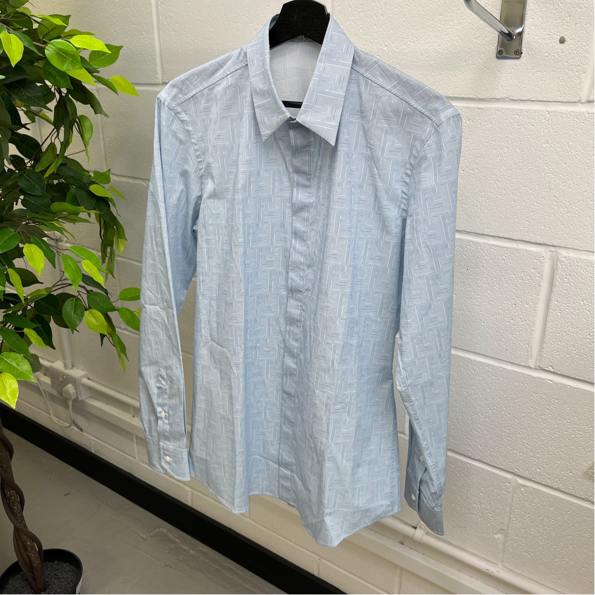 Men's Ff Monogram Shirt Blue Size M