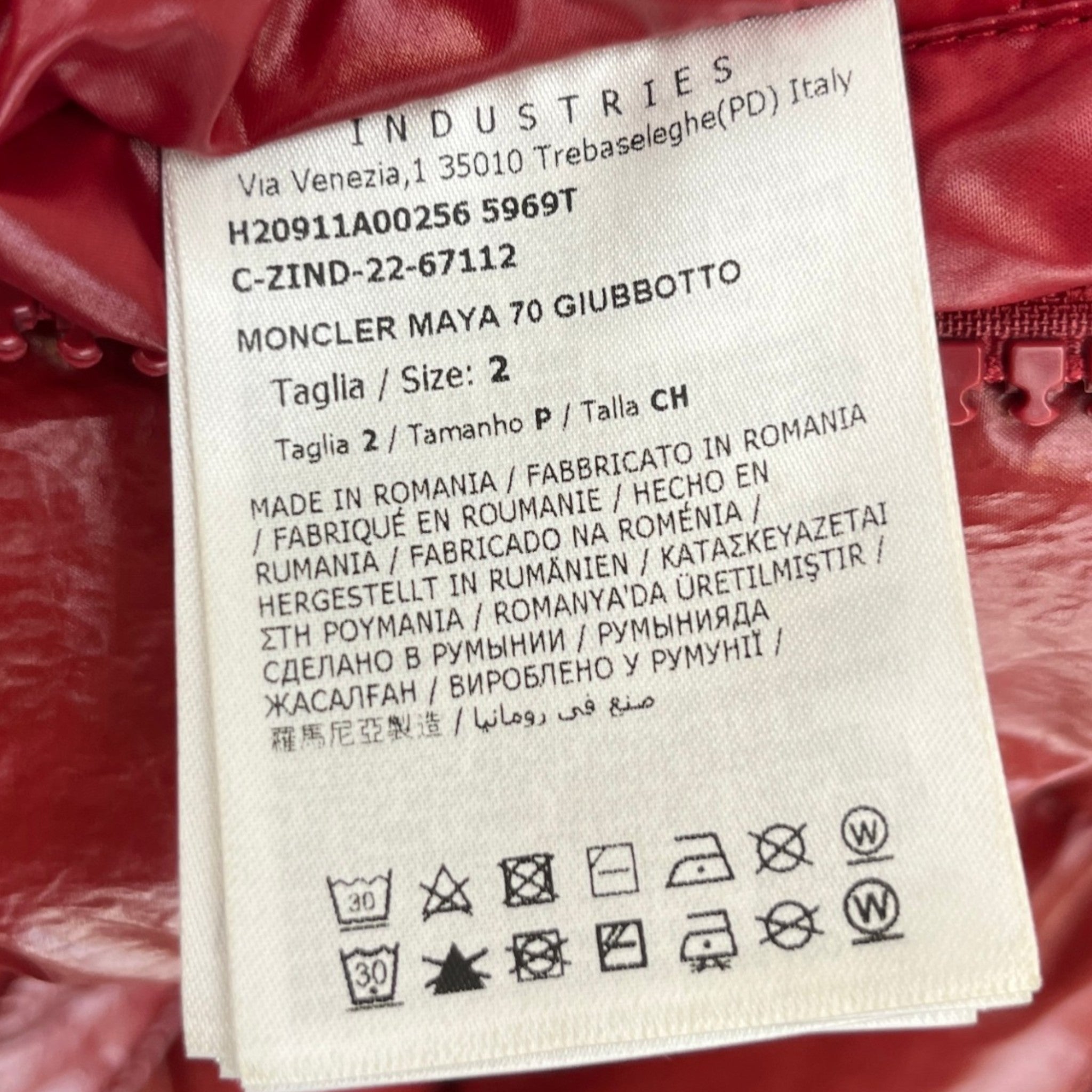 Men's Maya 70Th Anniverary Down Jacket Red Size 2 / M
