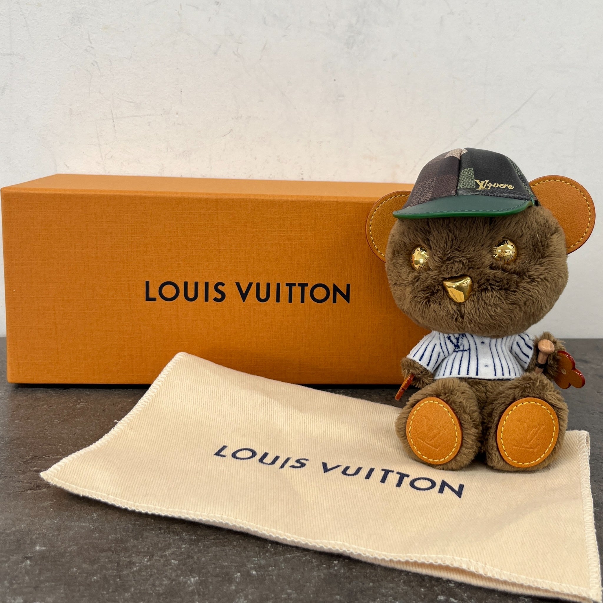 Lv Louis Bear Bag Charm Brown
