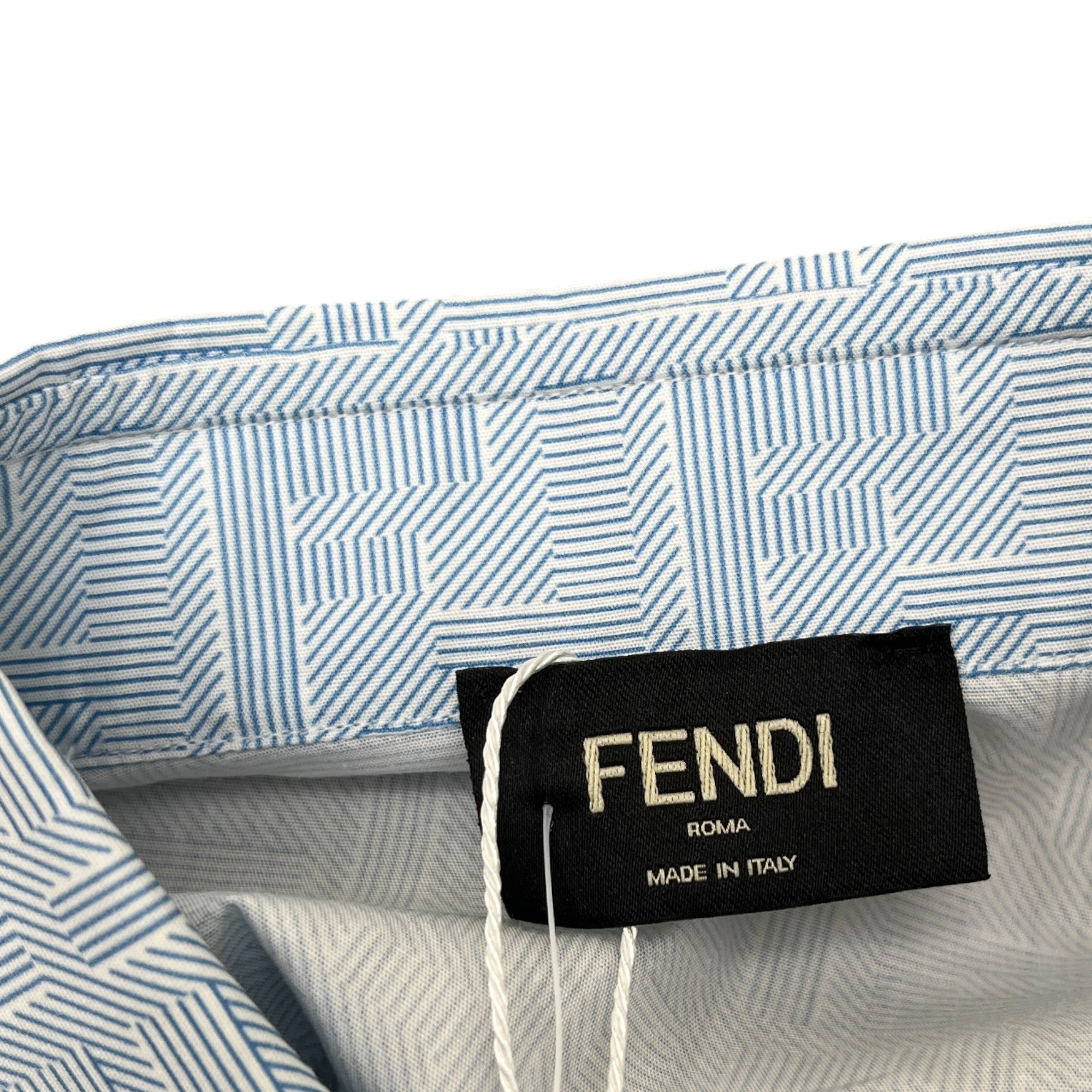 Men's Ff Monogram Shirt Blue Size M