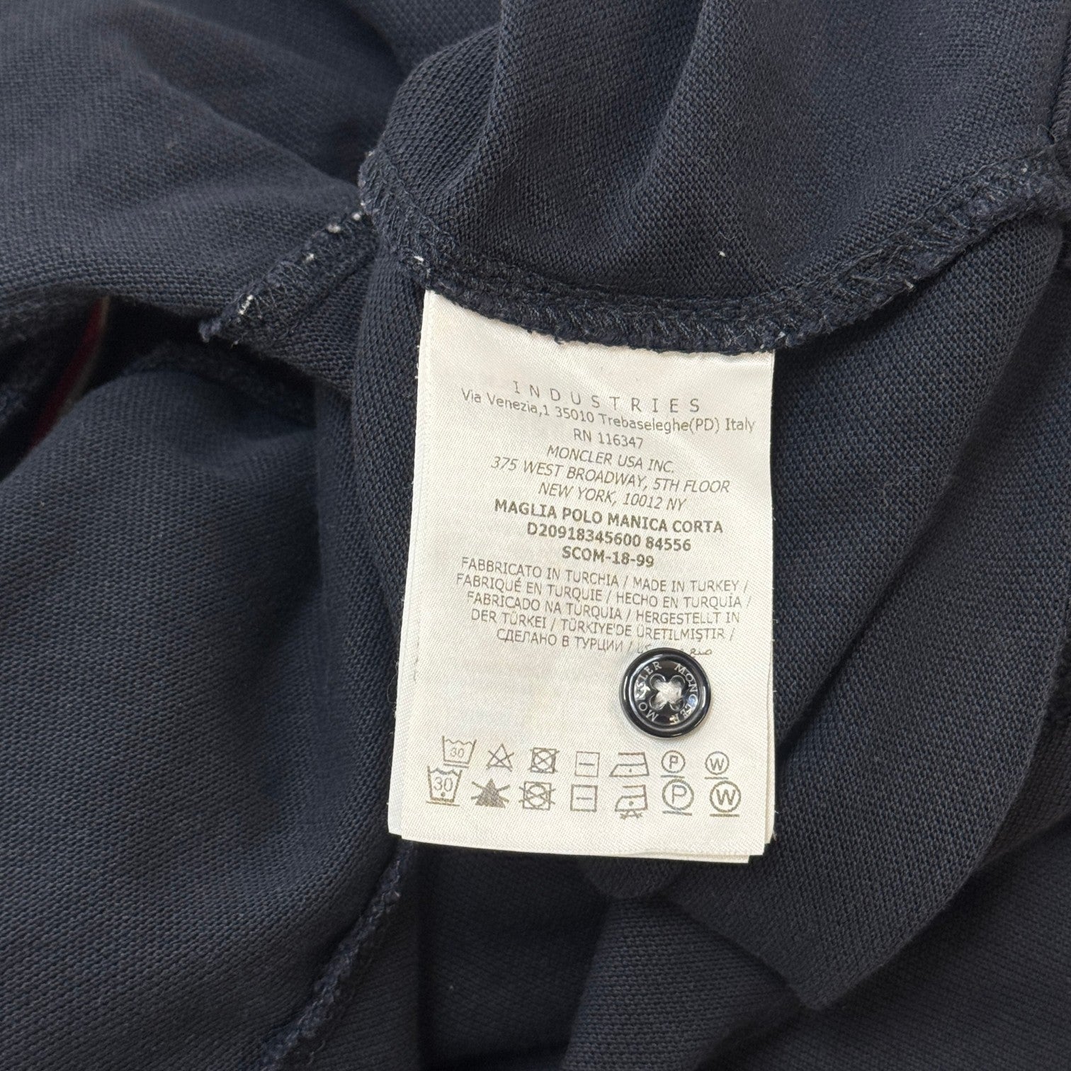 Men's Maglia Polo Shirt Navy Size M