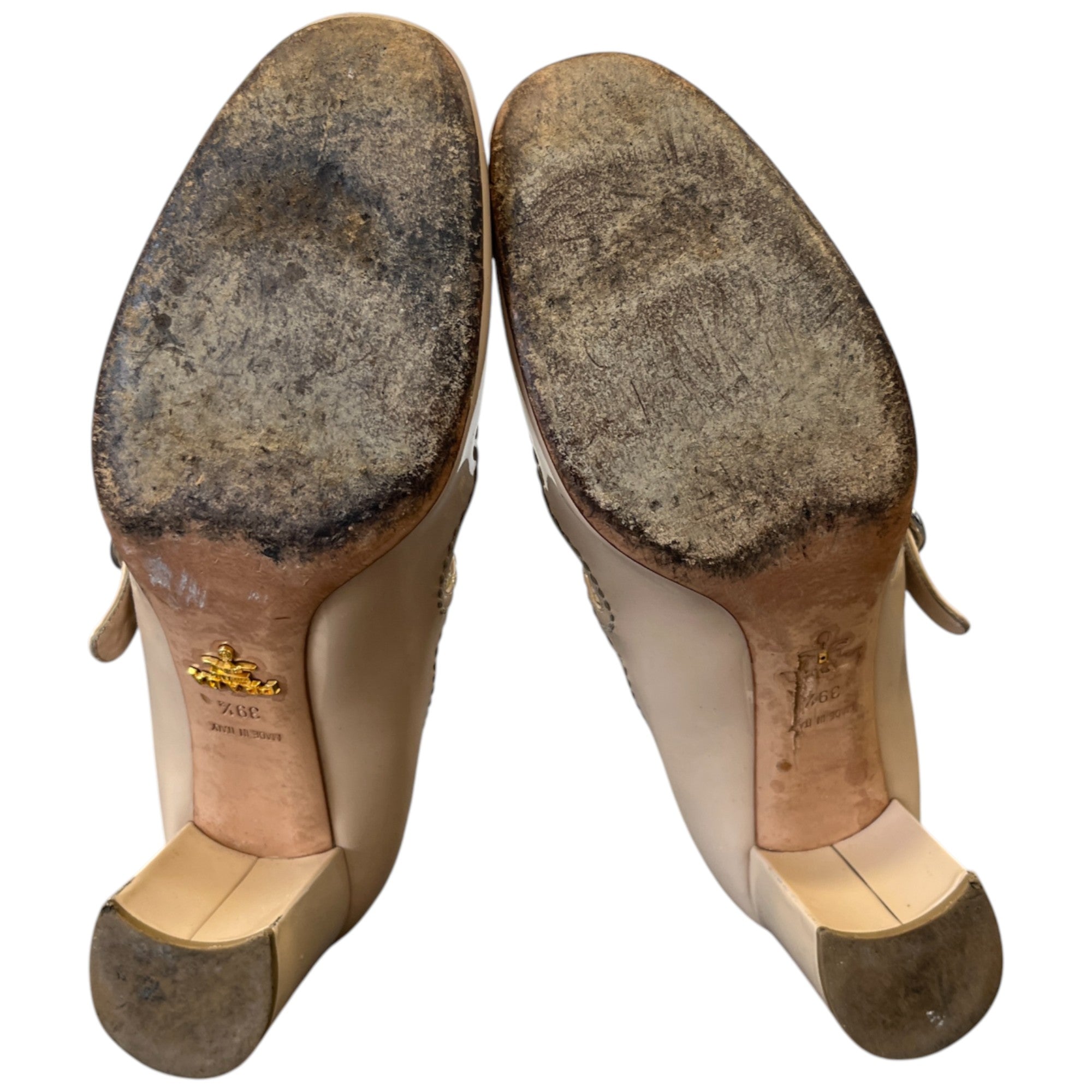 Women's Mary Jane Heels Nude Size EU 39.5 / UK 6.5