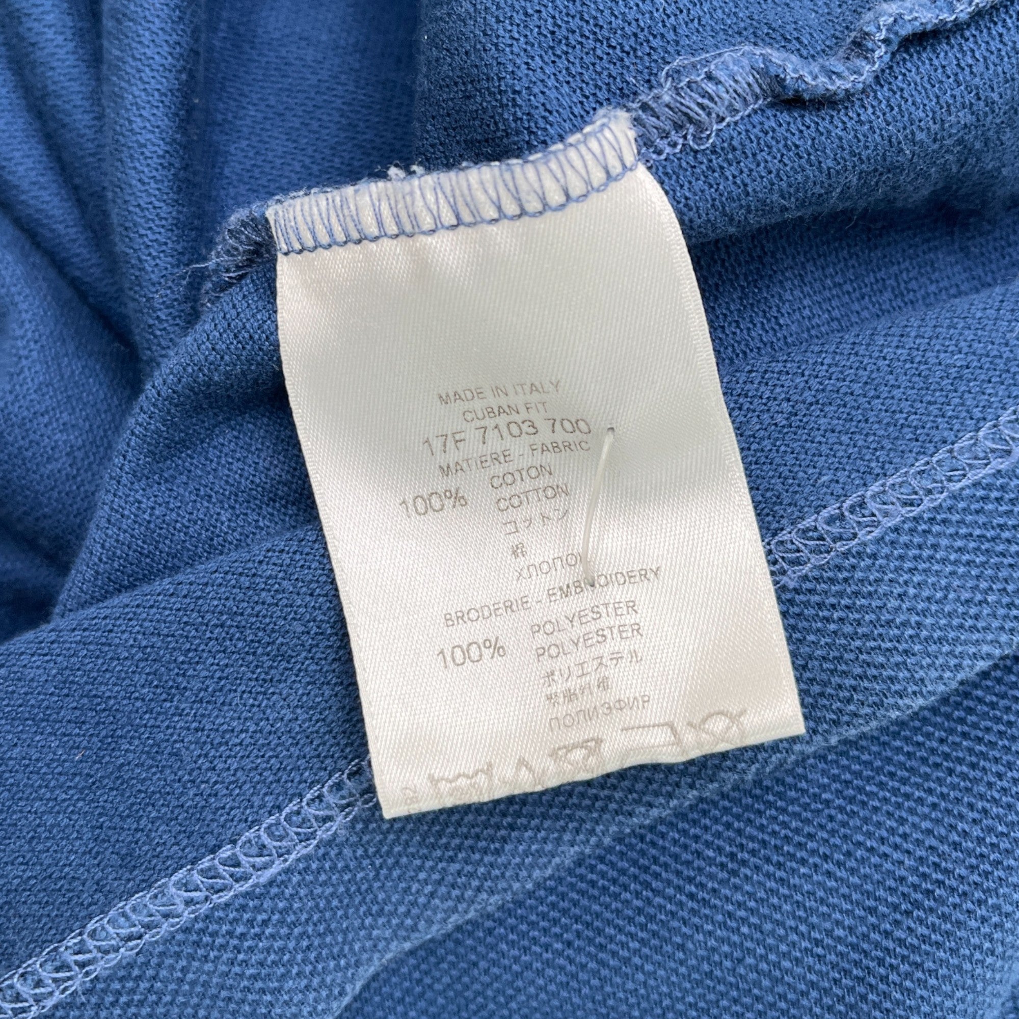 Men's Monkey Brothers Patch Logo Polo Shirt Blue Size M