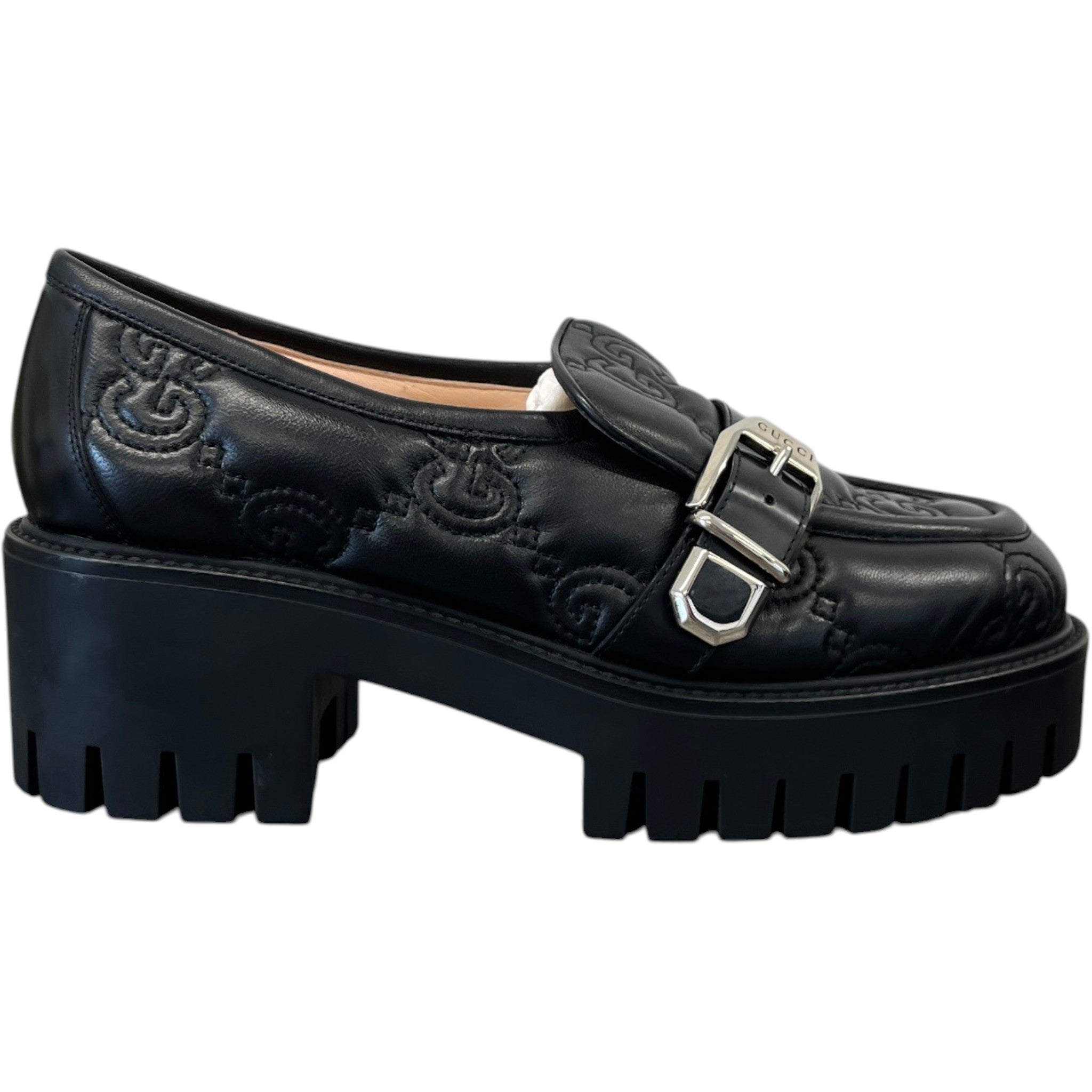 Women's Gg Matelassé Platform Loafers Black Size EU 38.5 / UK 5.5