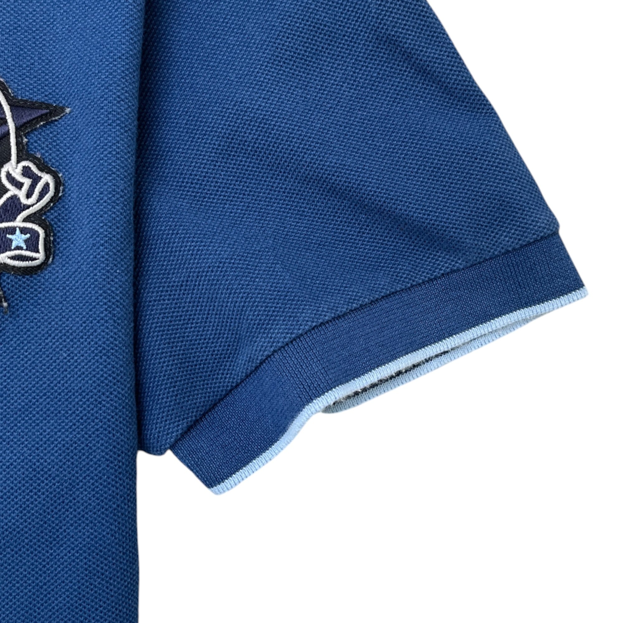 Men's Monkey Brothers Patch Logo Polo Shirt Blue Size M