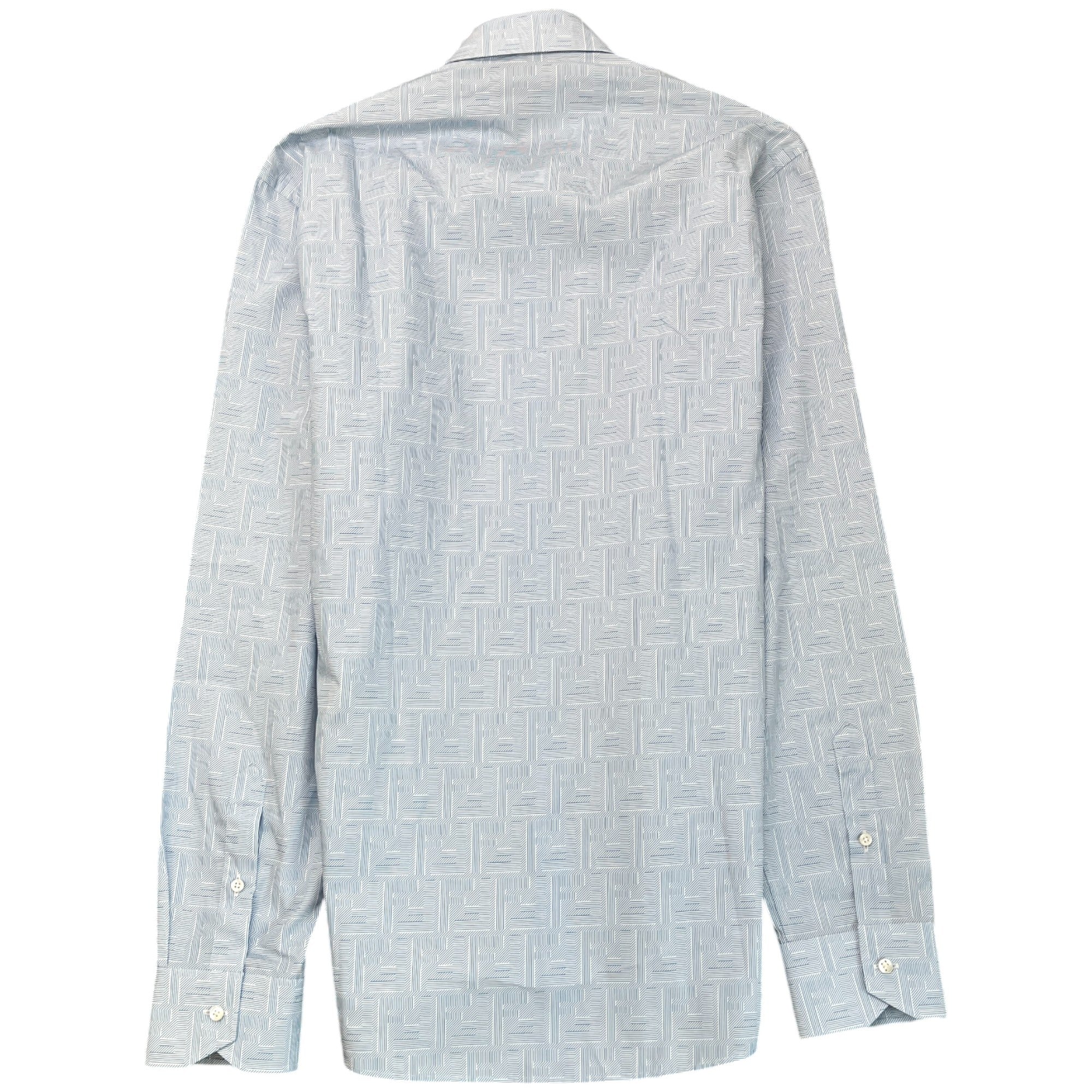 Men's Ff Monogram Shirt Blue Size M