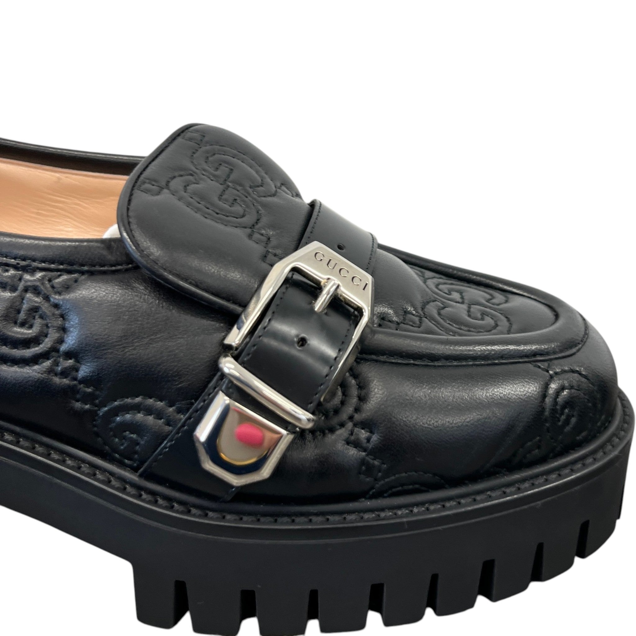 Women's Gg Matelassé Platform Loafers Black Size EU 38.5 / UK 5.5